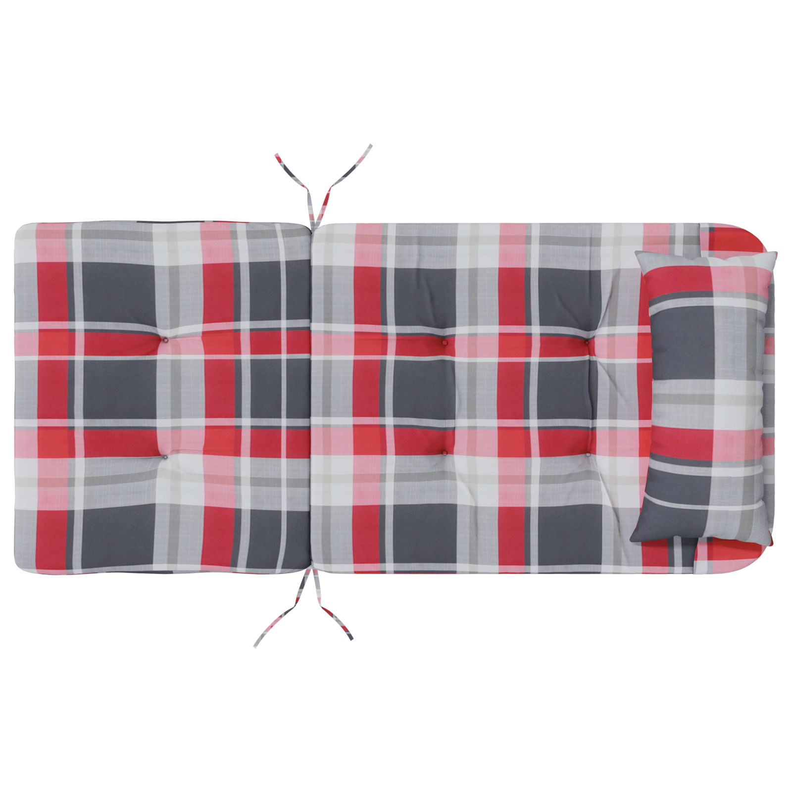 Red Chair Cushions Red check pattern Cotton blend Standard - Image 8