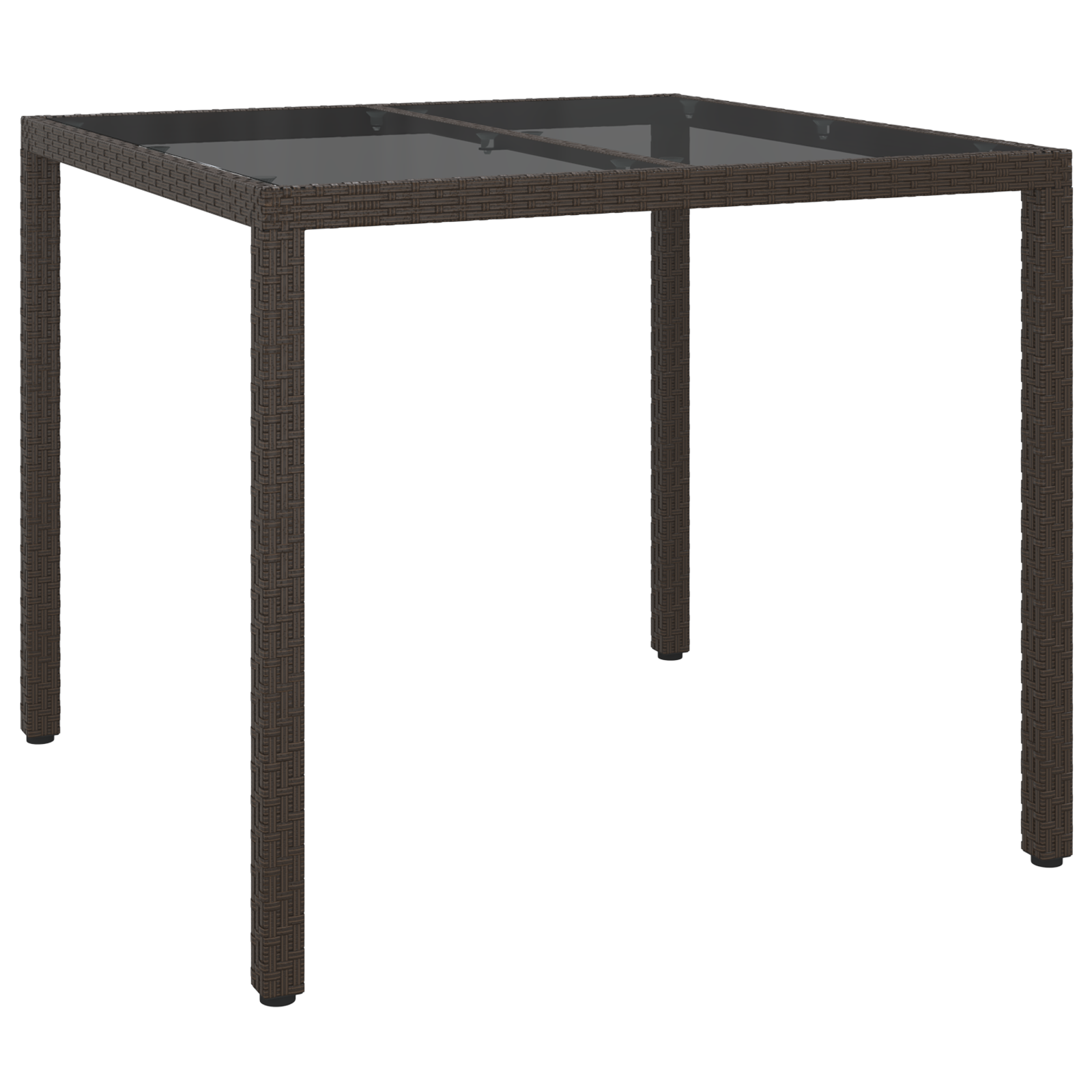 Garden Dining Table Brown 90x90x75 cm Poly Rattan - Image 2