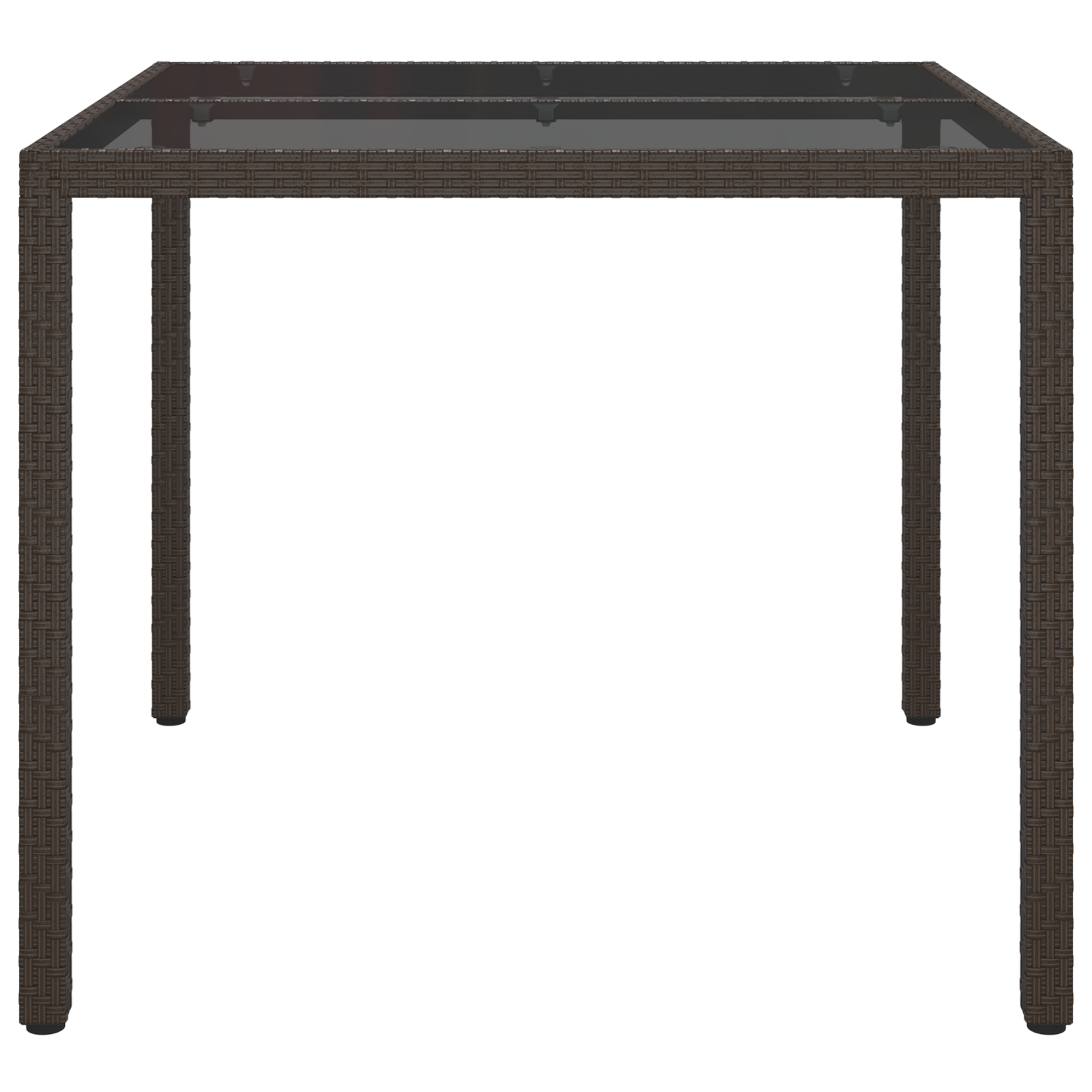 Garden Dining Table Brown 90x90x75 cm Poly Rattan - Image 4