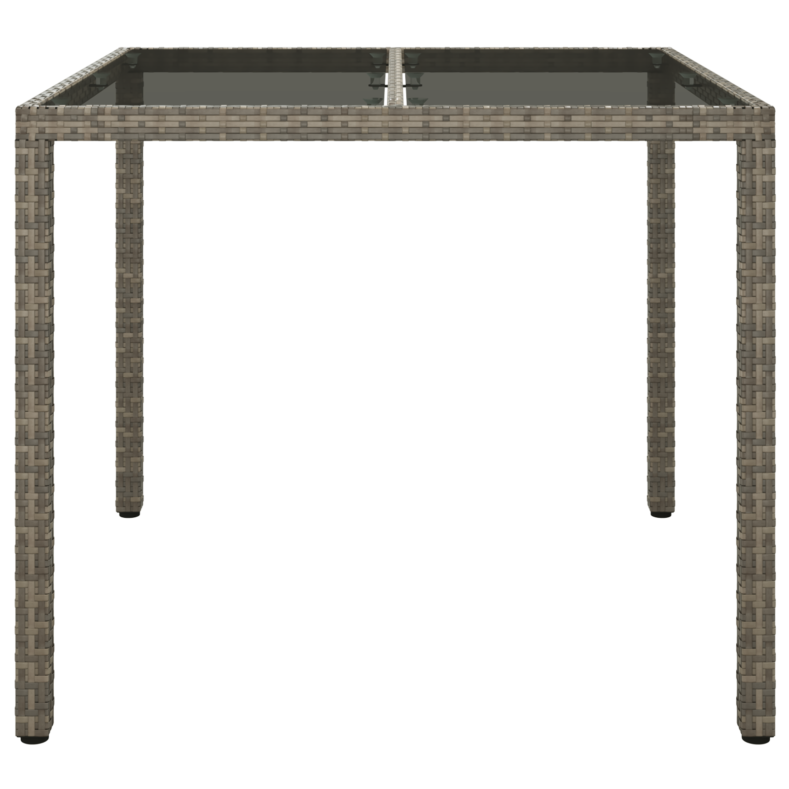 Garden Dining Table Grey 90x90x75 cm Poly Rattan - Image 3