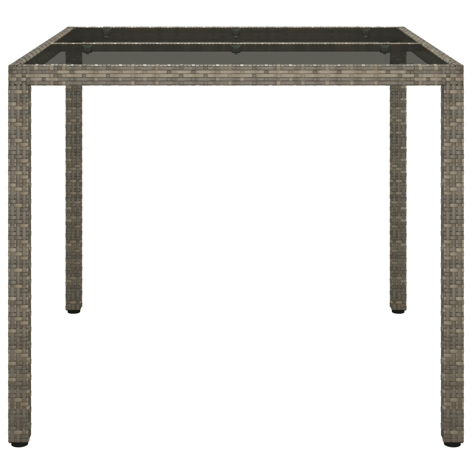 Garden Dining Table Grey 90x90x75 cm Poly Rattan - Image 4
