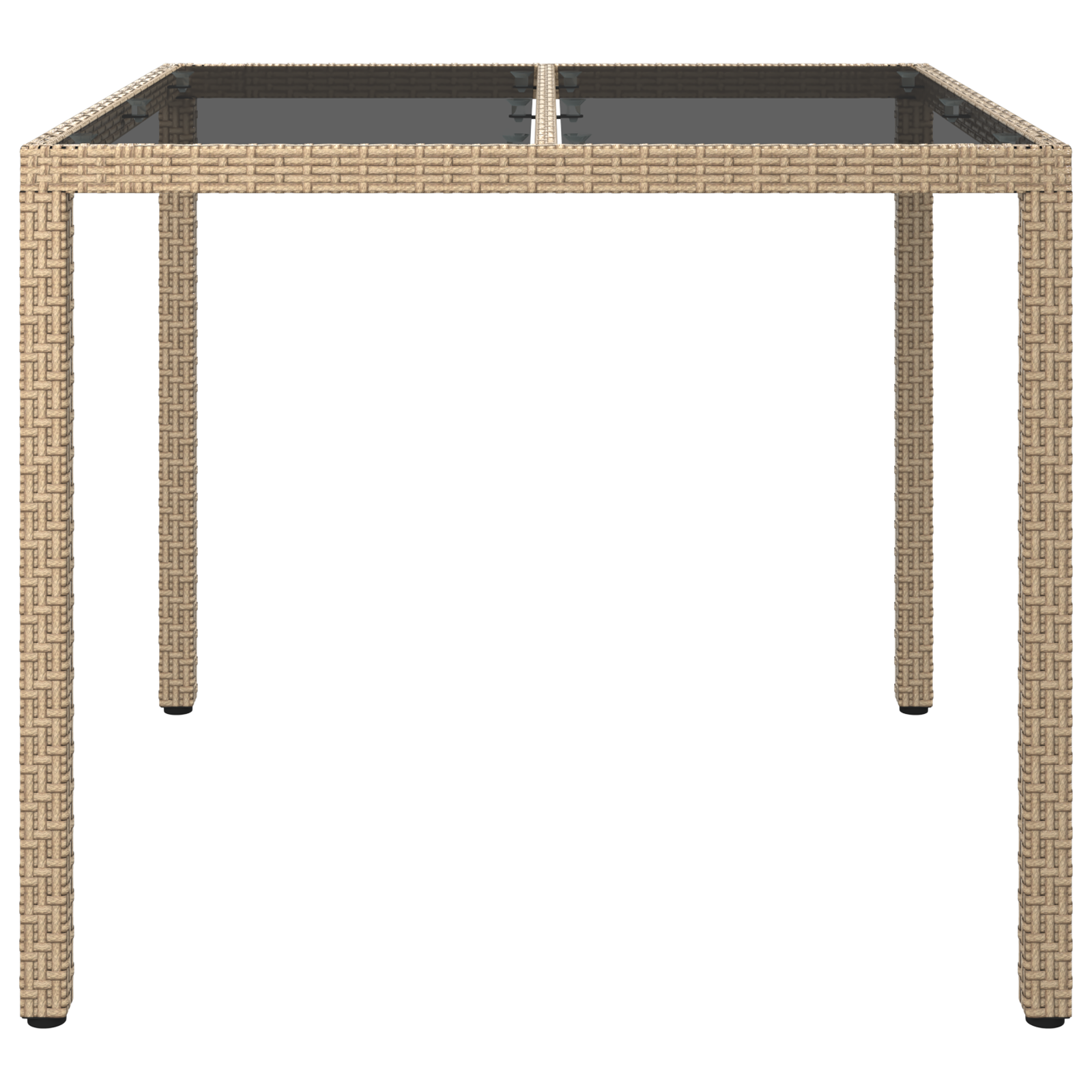 Garden Dining Table Beige 90x90x75 cm Poly Rattan - Image 3