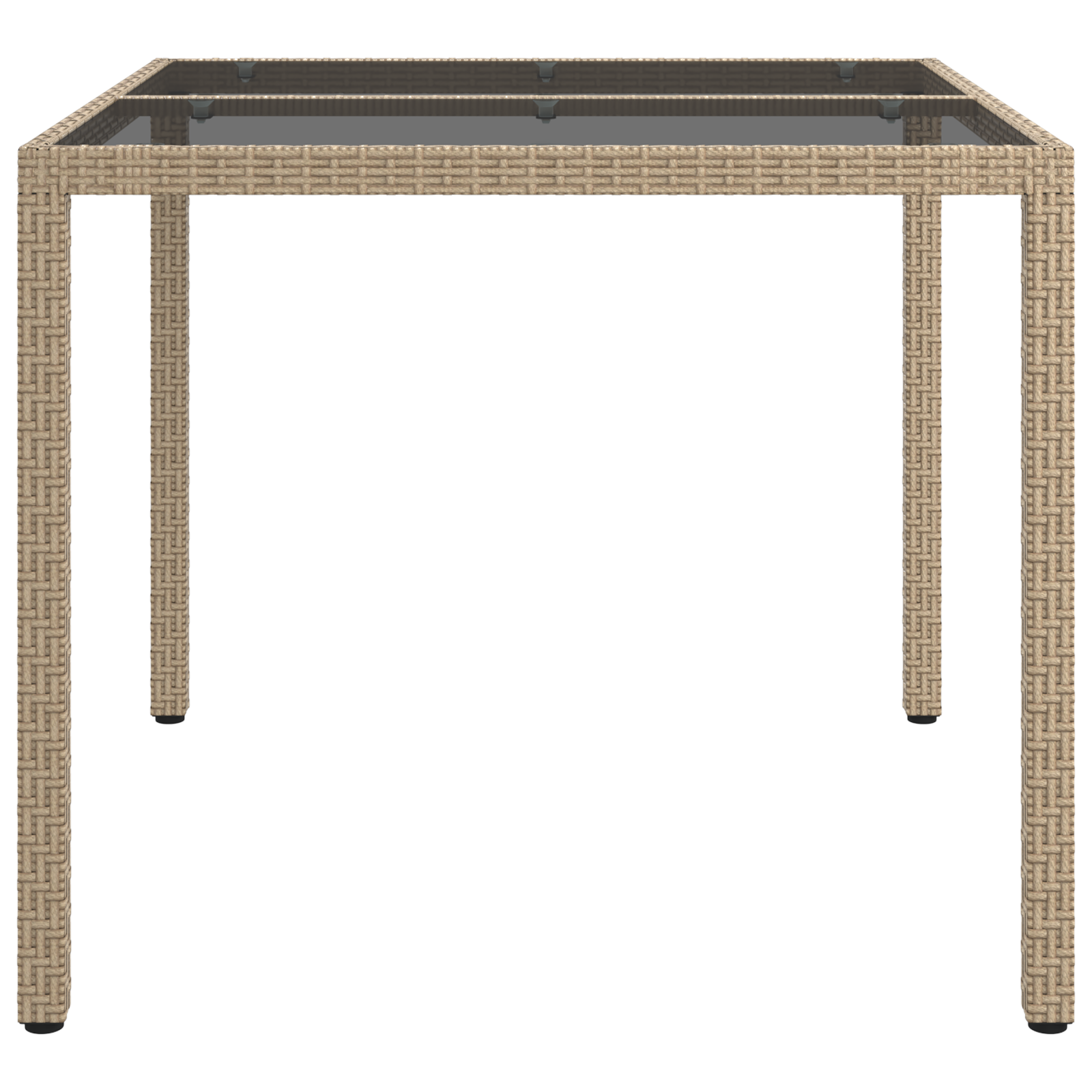 Garden Dining Table Beige 90x90x75 cm Poly Rattan - Image 4
