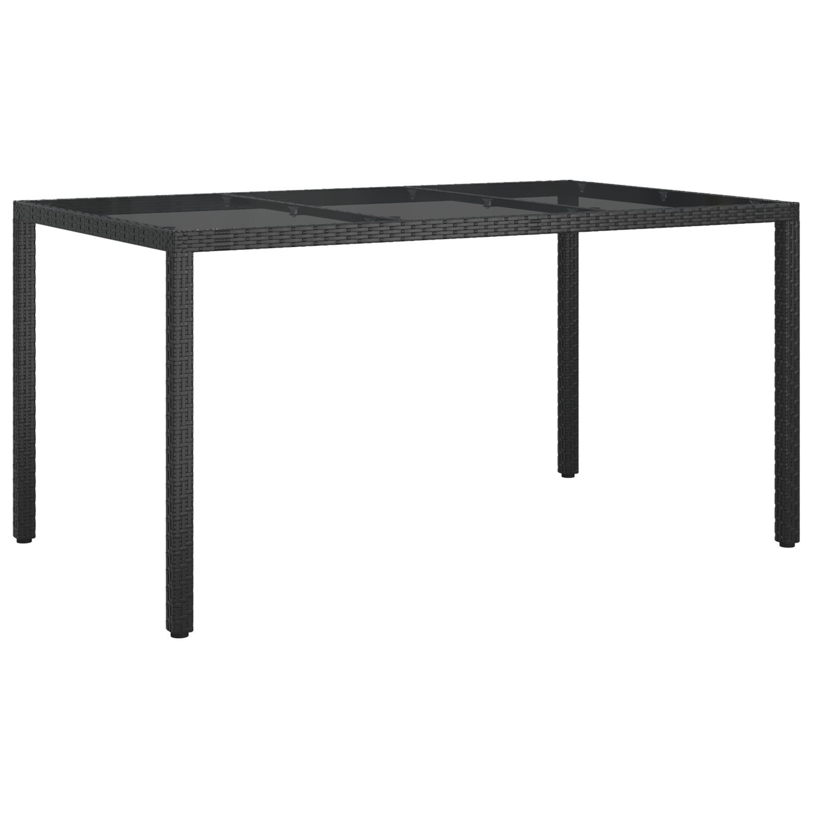 Garden Dining Table Black 150x90x75 cm Poly Rattan - Image 2