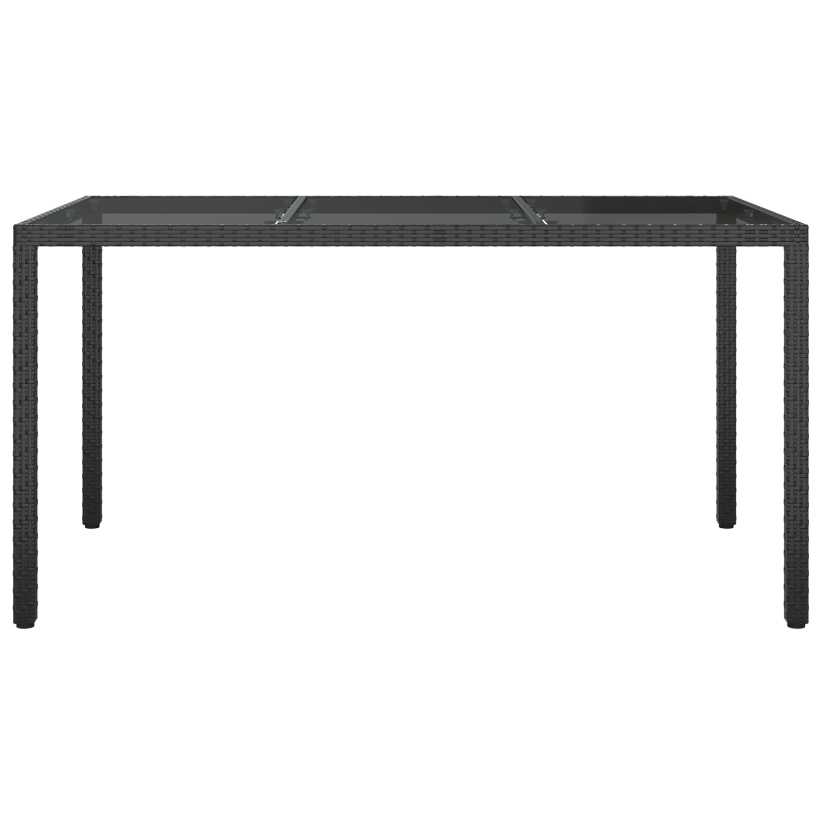 Garden Dining Table Black 150x90x75 cm Poly Rattan - Image 3