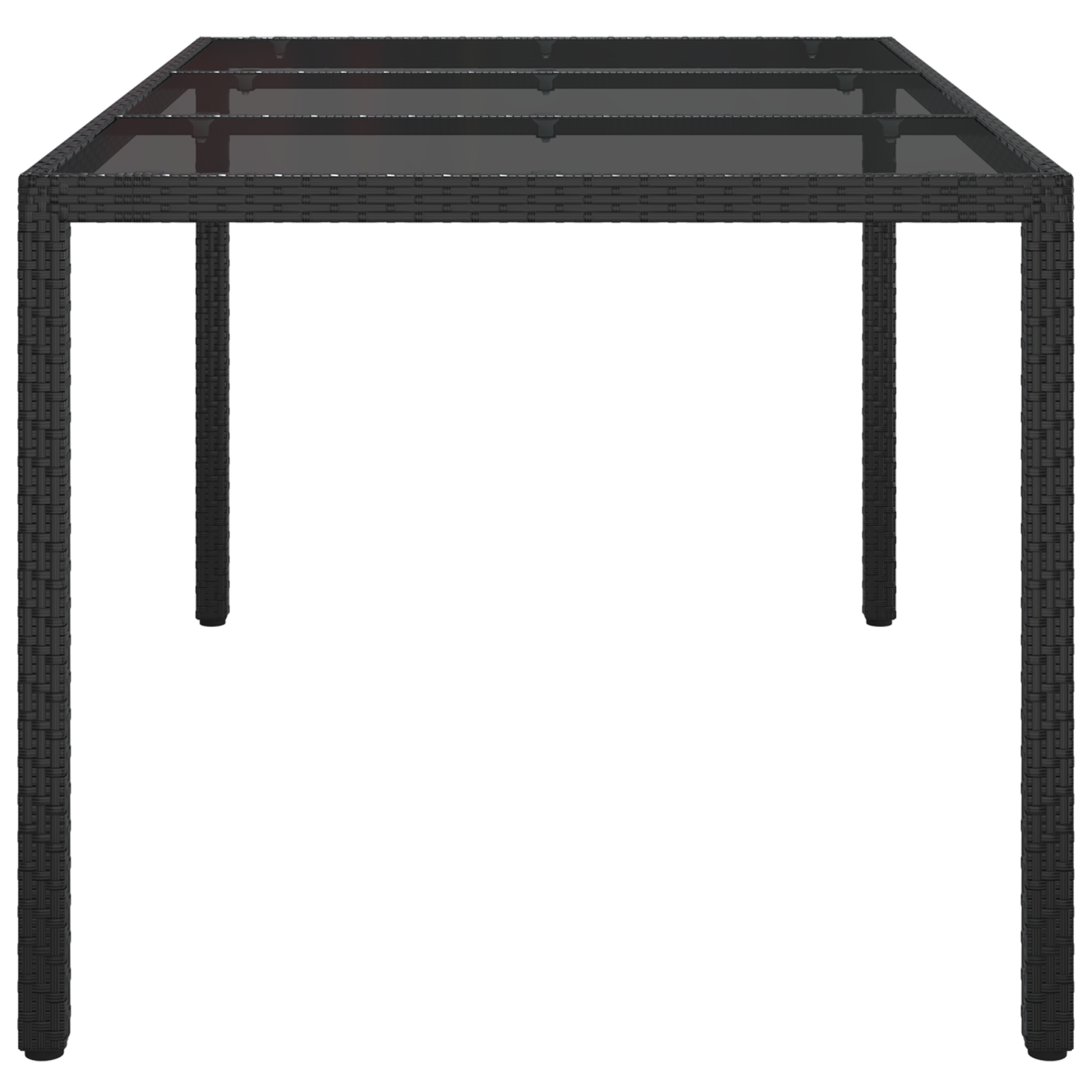 Garden Dining Table Black 150x90x75 cm Poly Rattan - Image 4