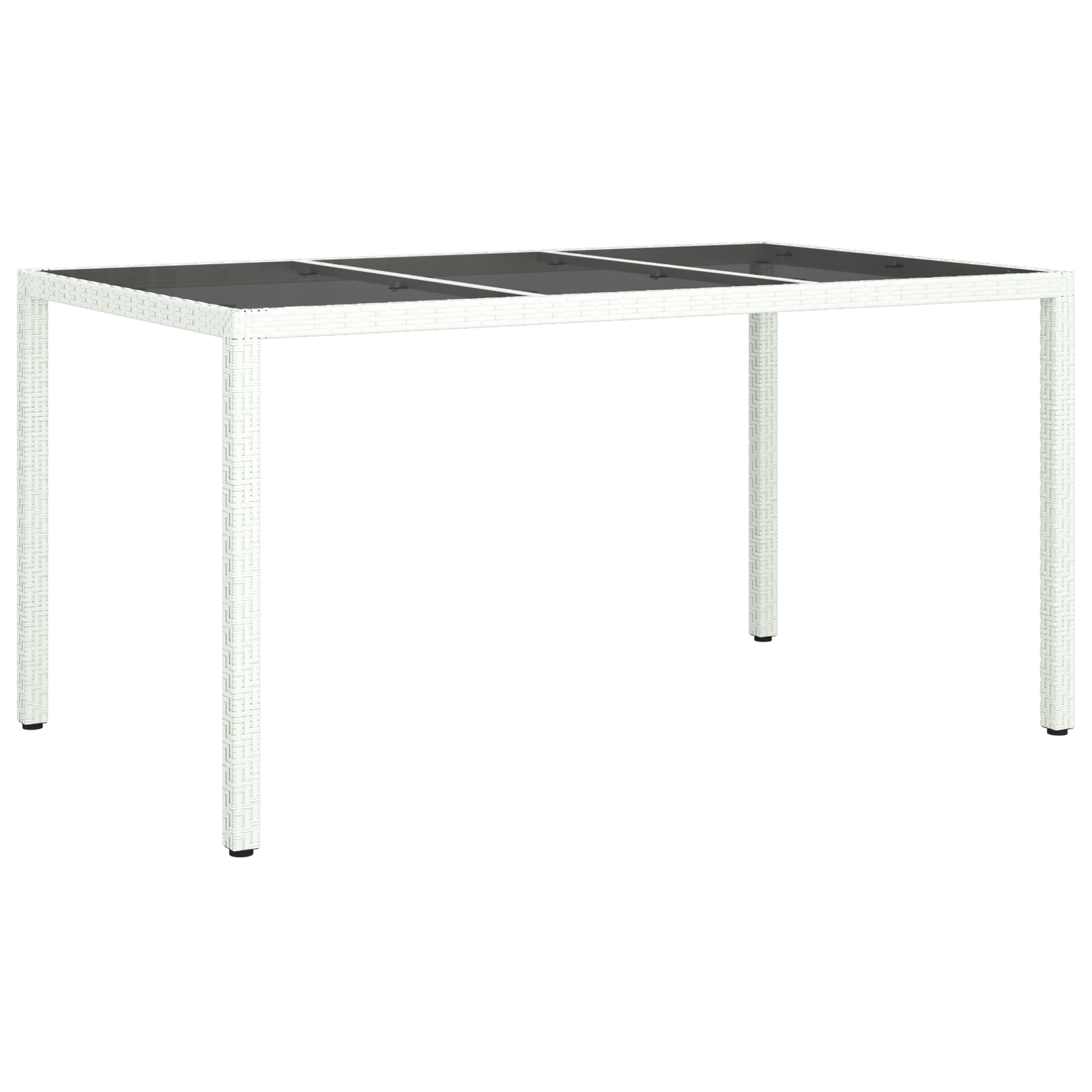 Garden Dining Table White 150x90x75 cm Poly Rattan - Image 2