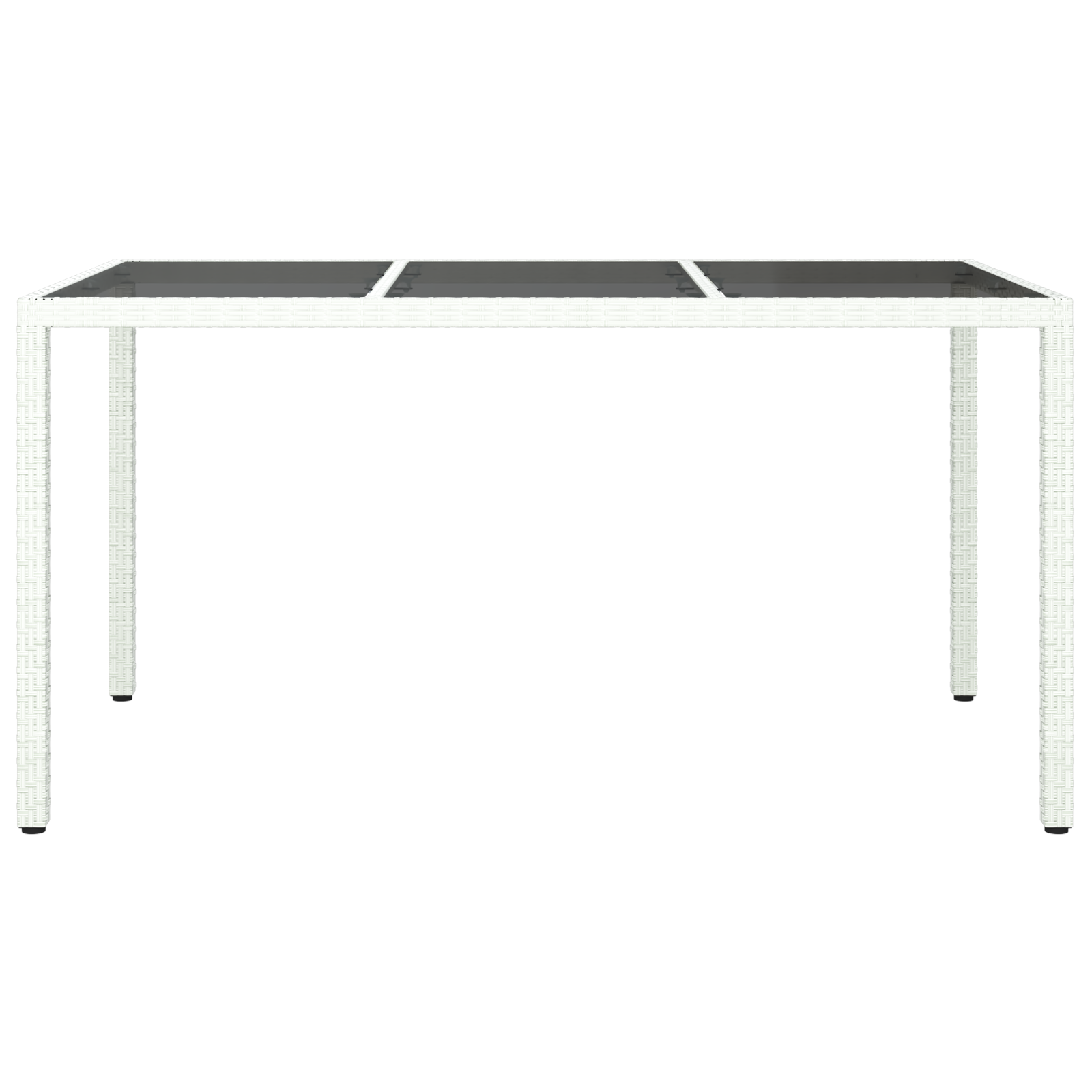 Garden Dining Table White 150x90x75 cm Poly Rattan - Image 3