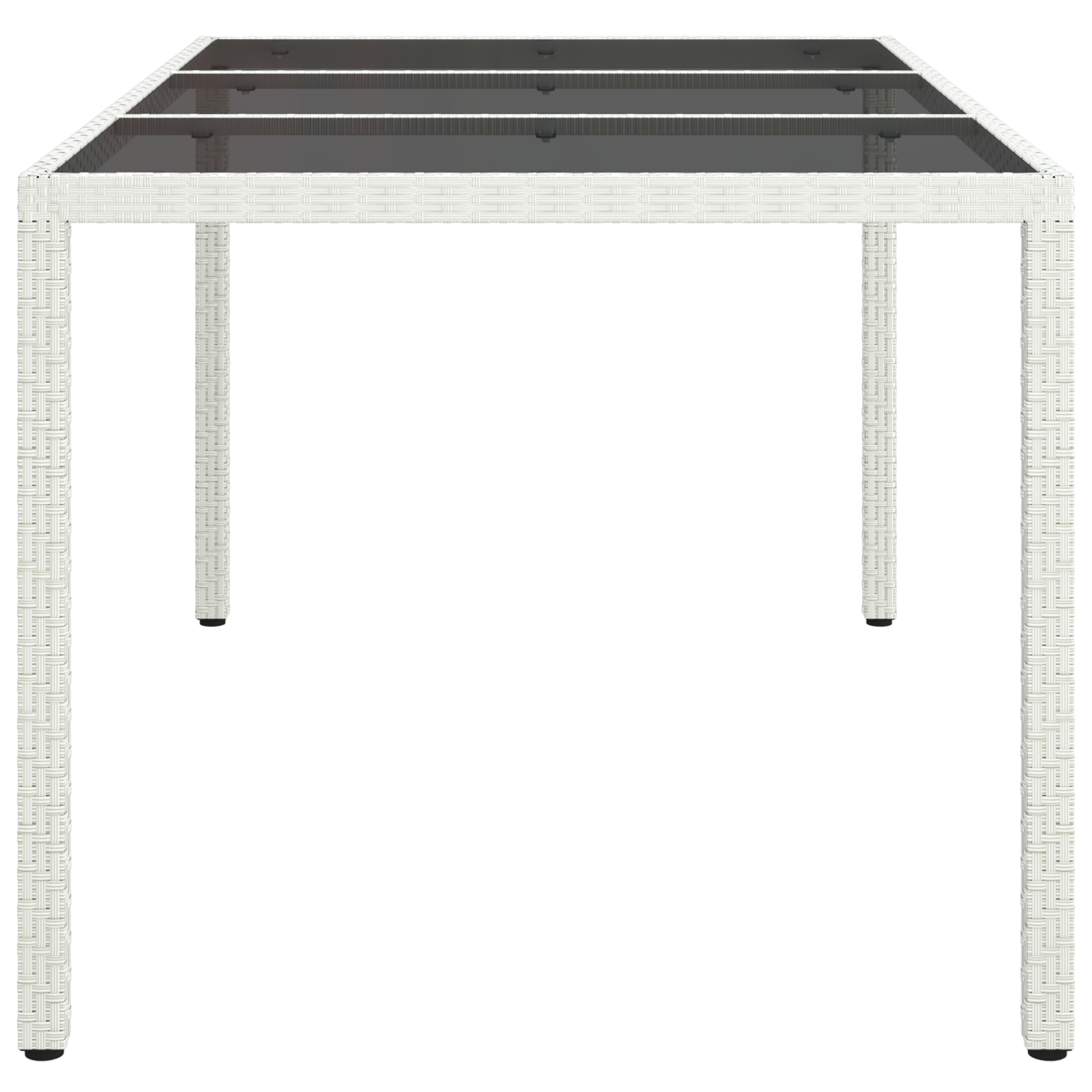 Garden Dining Table White 150x90x75 cm Poly Rattan - Image 4