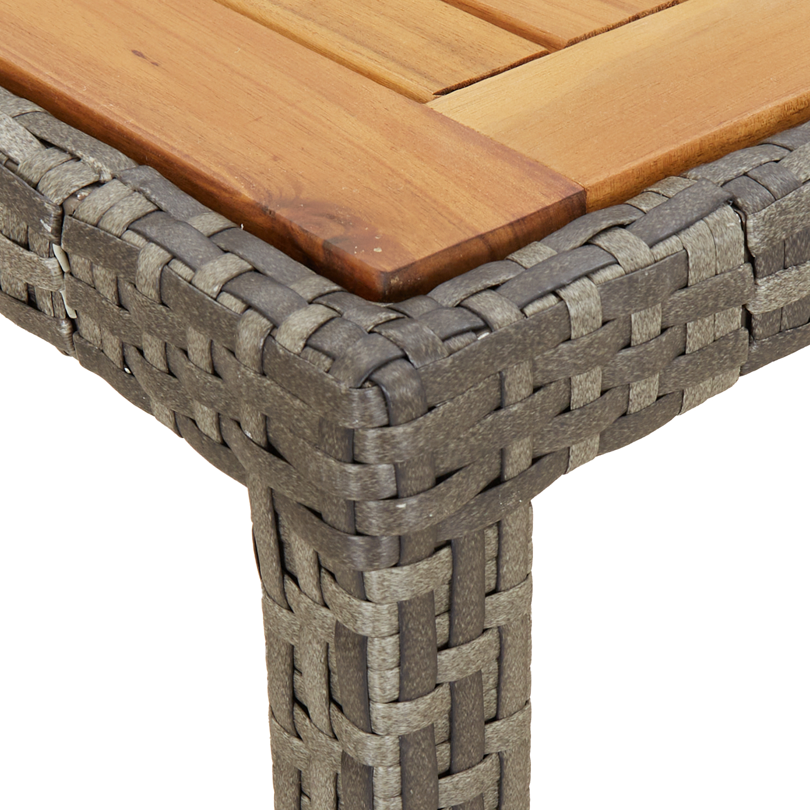 Garden Dining Table Grey 150x90x75 cm Poly Rattan - Image 5