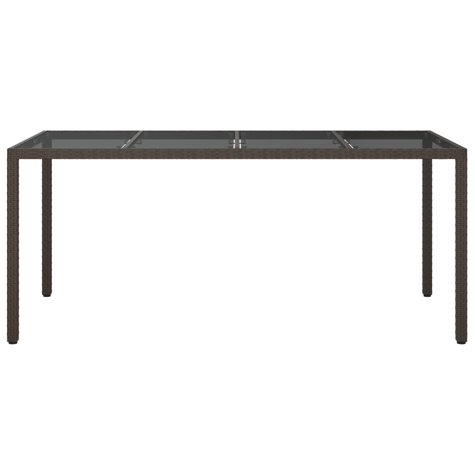 Garden Dining Table Brown 190x90x75 cm Poly Rattan - Image 3