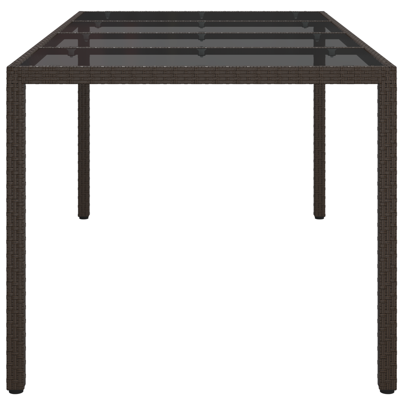Garden Dining Table Brown 190x90x75 cm Poly Rattan - Image 4