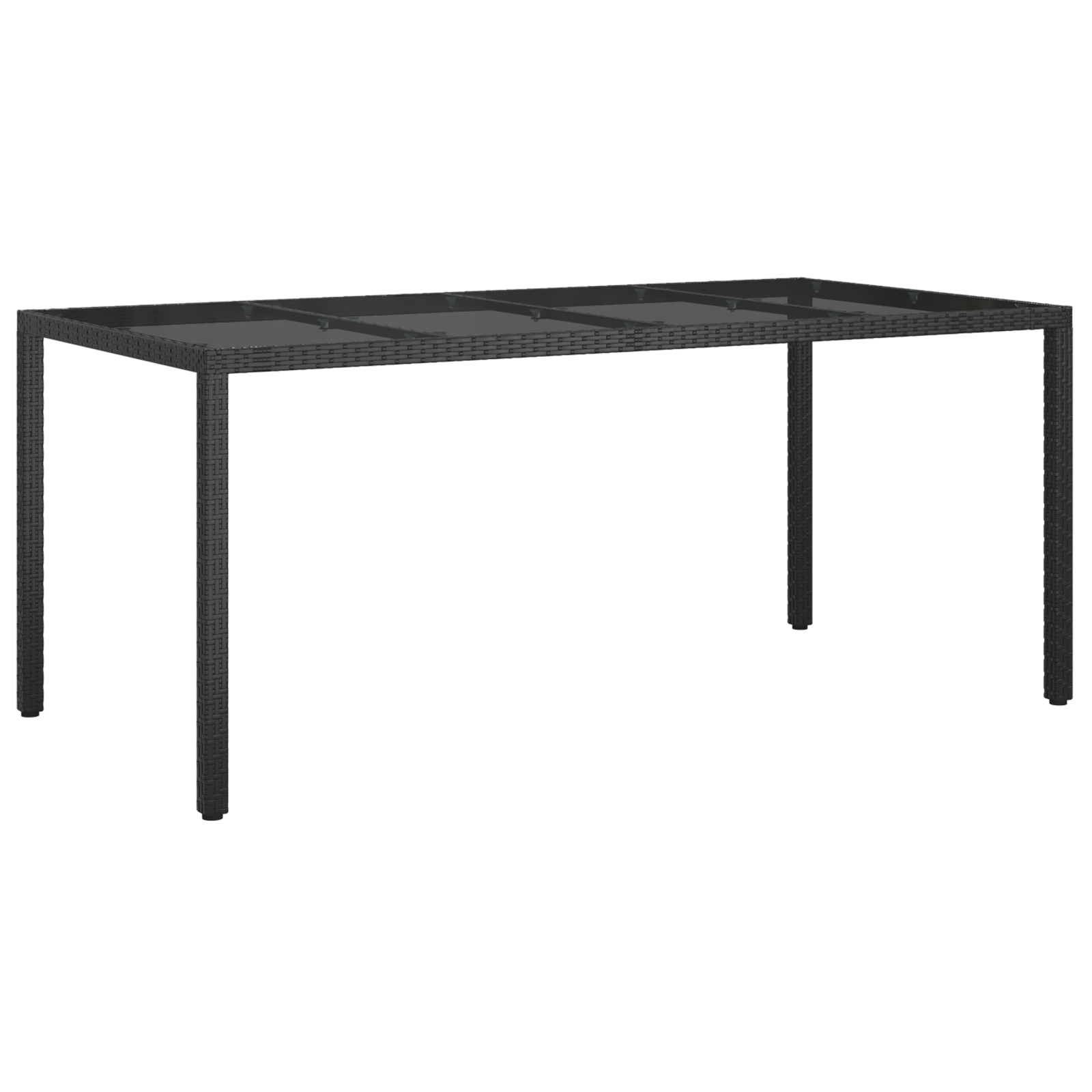 Garden Dining Table Black 190x90x75 cm Poly Rattan - Image 2