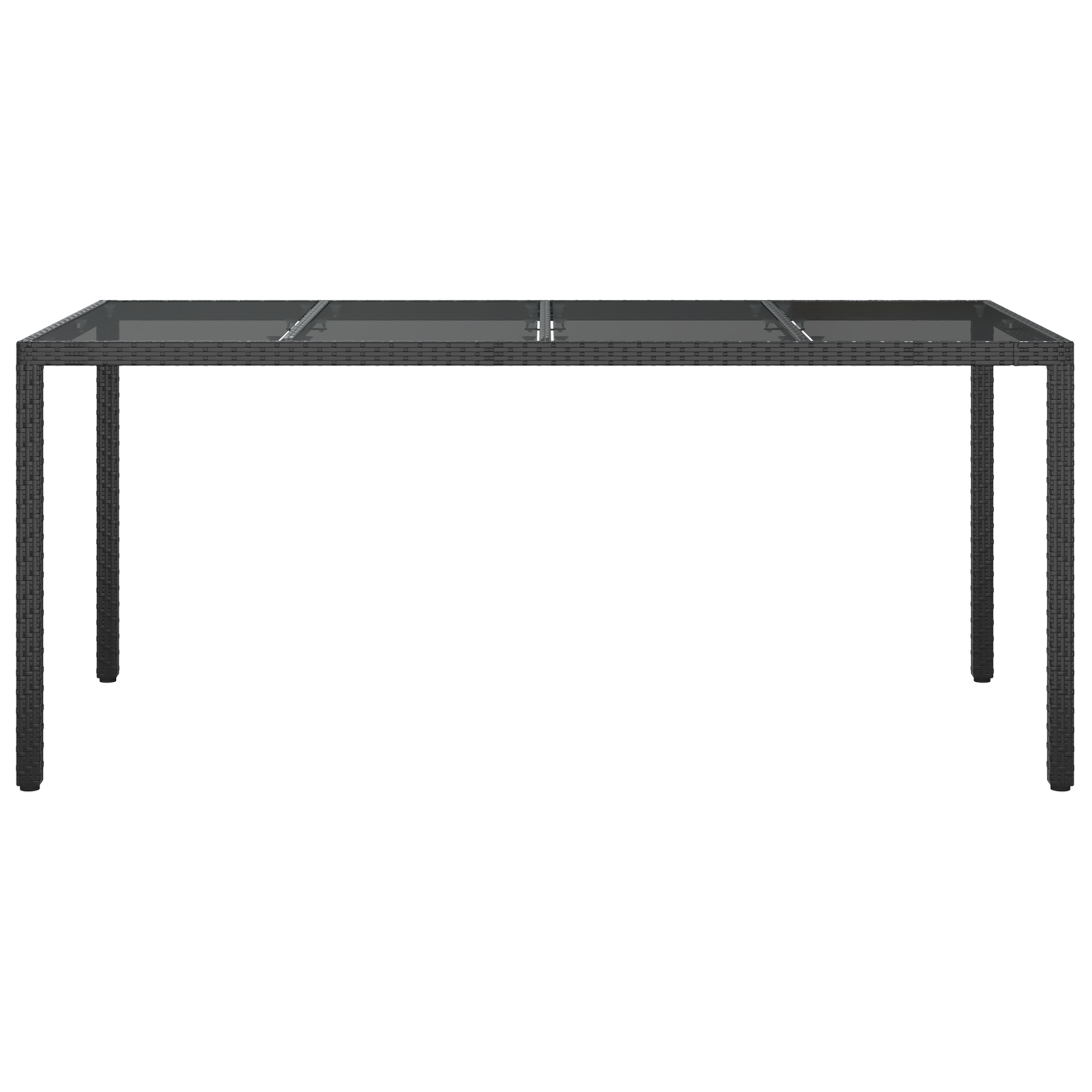 Garden Dining Table Black 190x90x75 cm Poly Rattan - Image 3