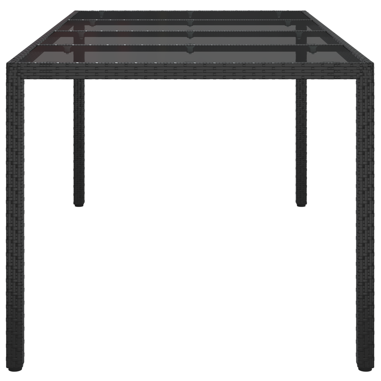 Garden Dining Table Black 190x90x75 cm Poly Rattan - Image 4