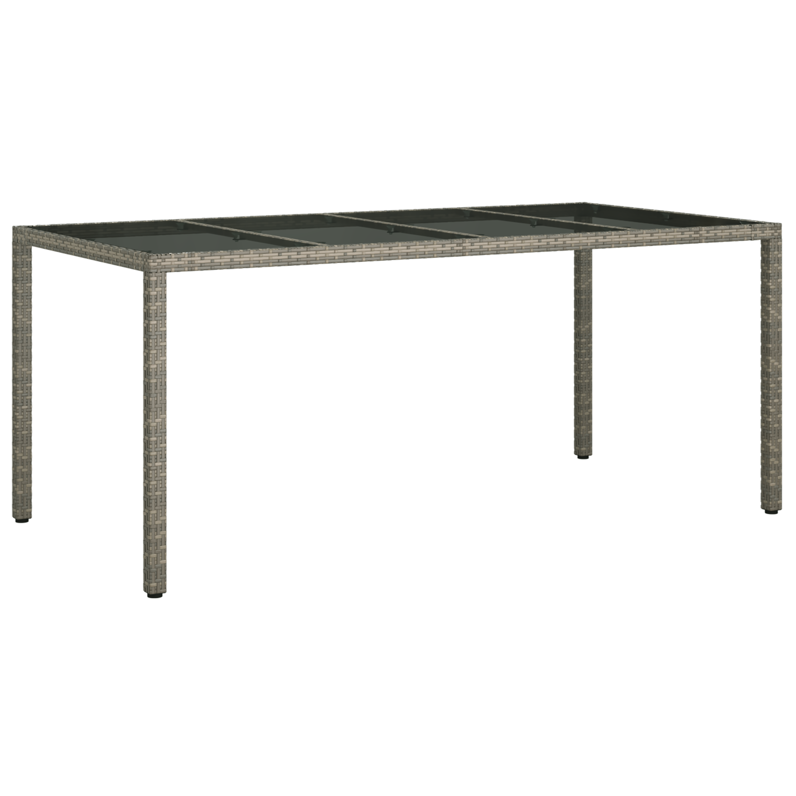 Garden Dining Table Grey 190x90x75 cm Poly Rattan - Image 2