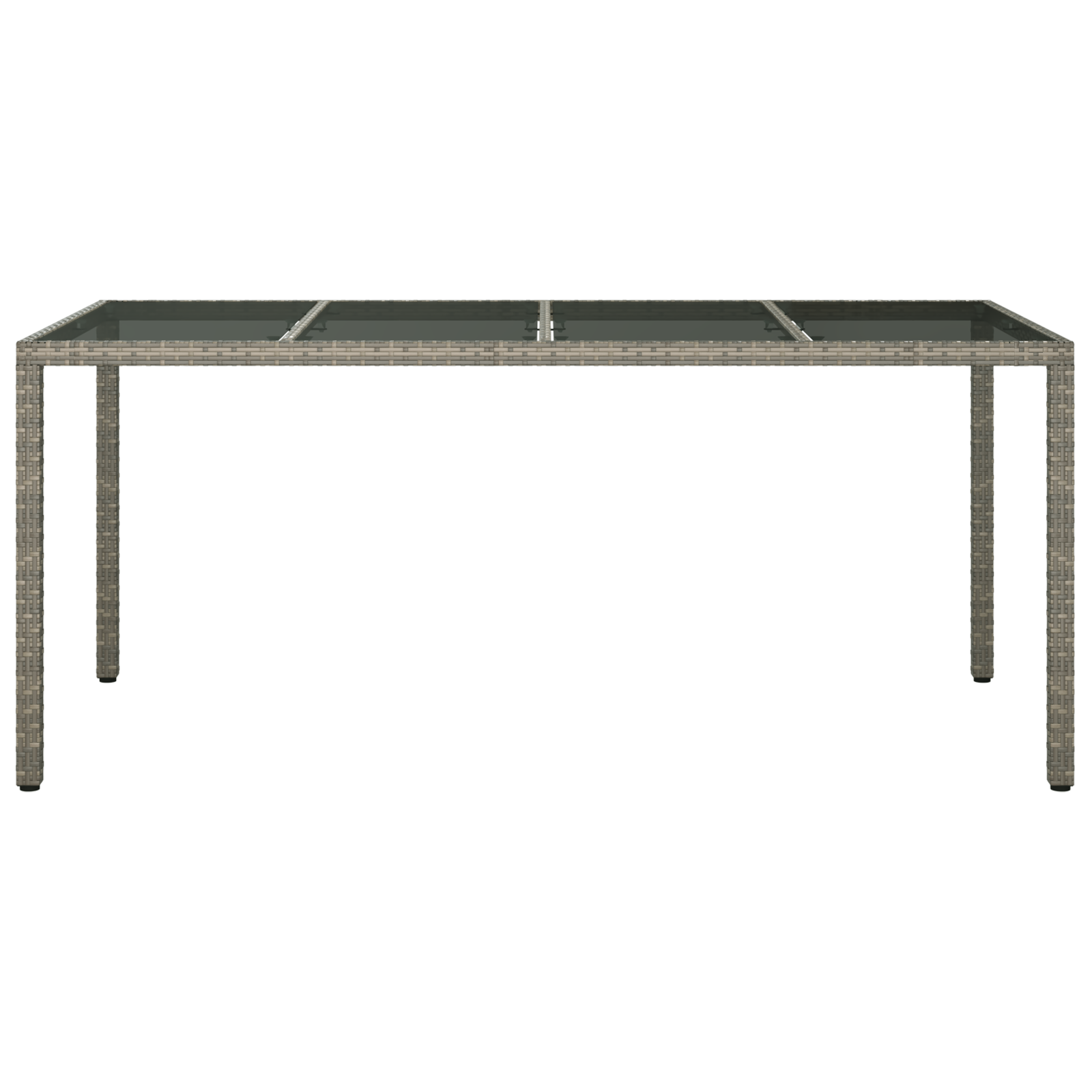 Garden Dining Table Grey 190x90x75 cm Poly Rattan - Image 3