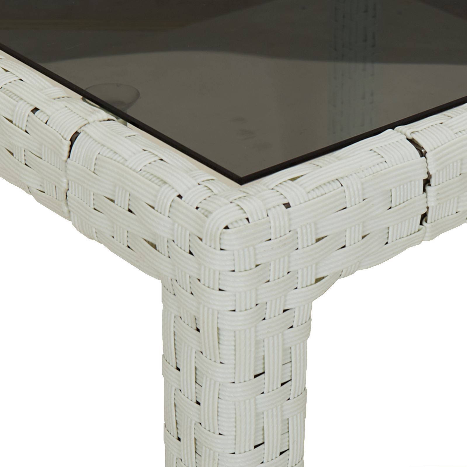 Garden Dining Table White 190x90x75 cm Poly Rattan - Image 5