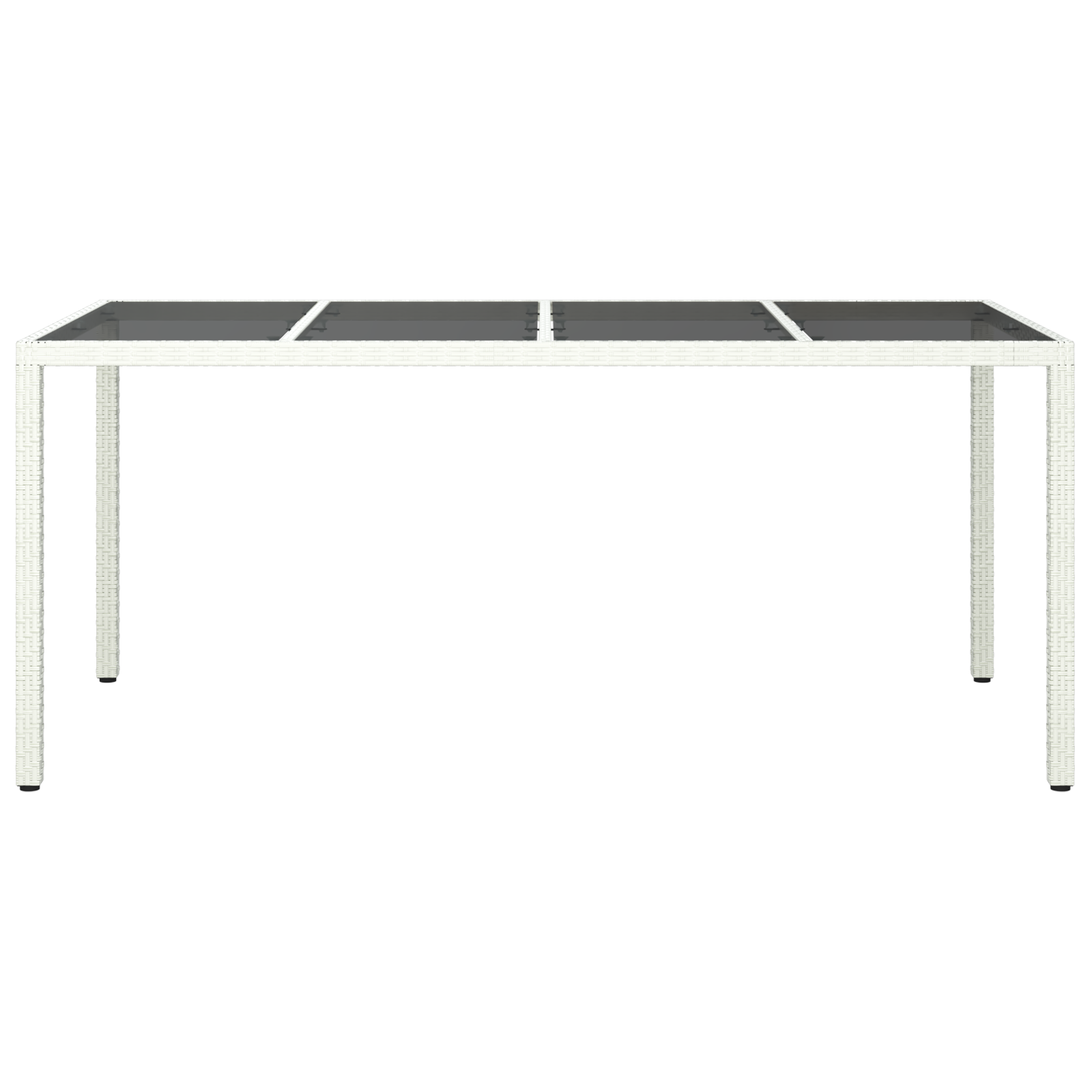 Garden Dining Table White 190x90x75 cm Poly Rattan - Image 3