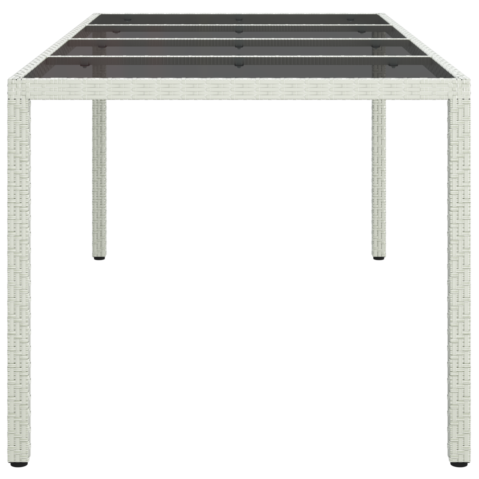 Garden Dining Table White 190x90x75 cm Poly Rattan - Image 4