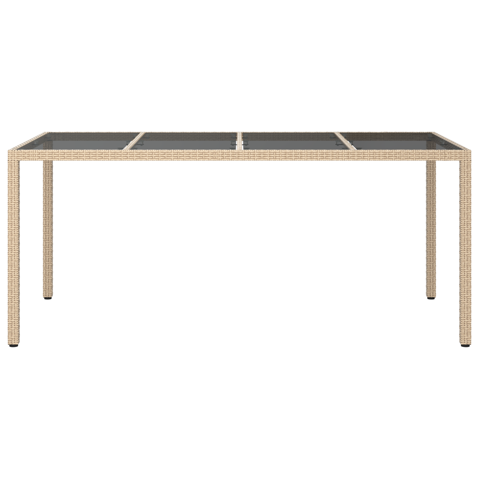 Garden Dining Table Beige 190x90x75 cm Poly Rattan - Image 3