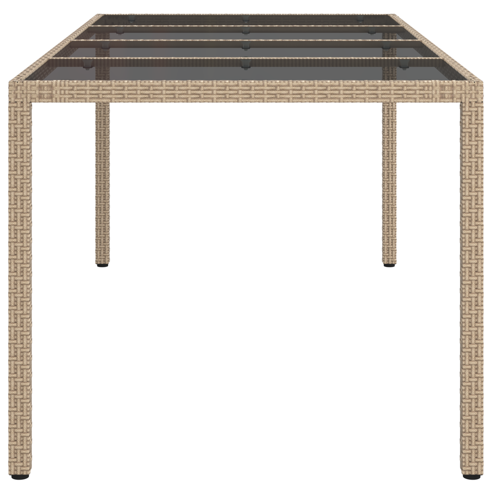 Garden Dining Table Beige 190x90x75 cm Poly Rattan - Image 4