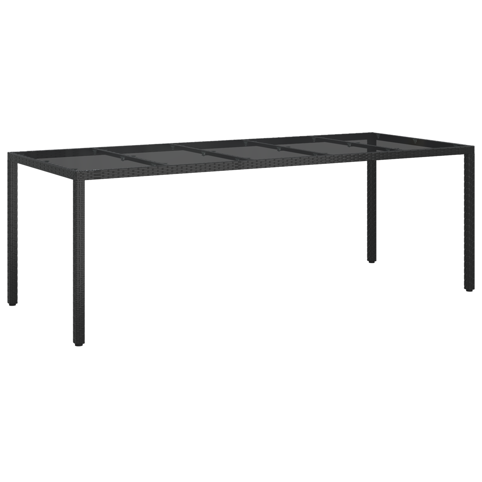 Garden Dining Table Black 250x100x75 cm Poly Rattan - Image 2
