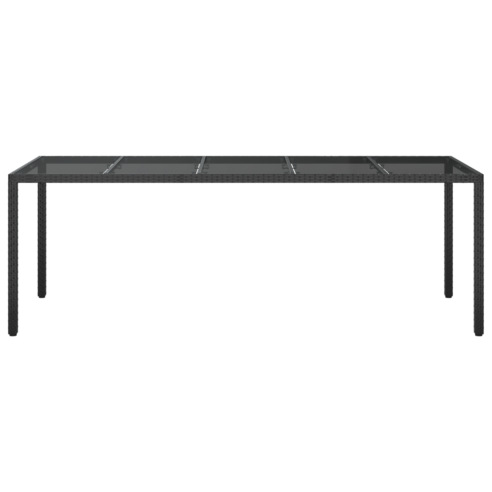 Garden Dining Table Black 250x100x75 cm Poly Rattan - Image 3