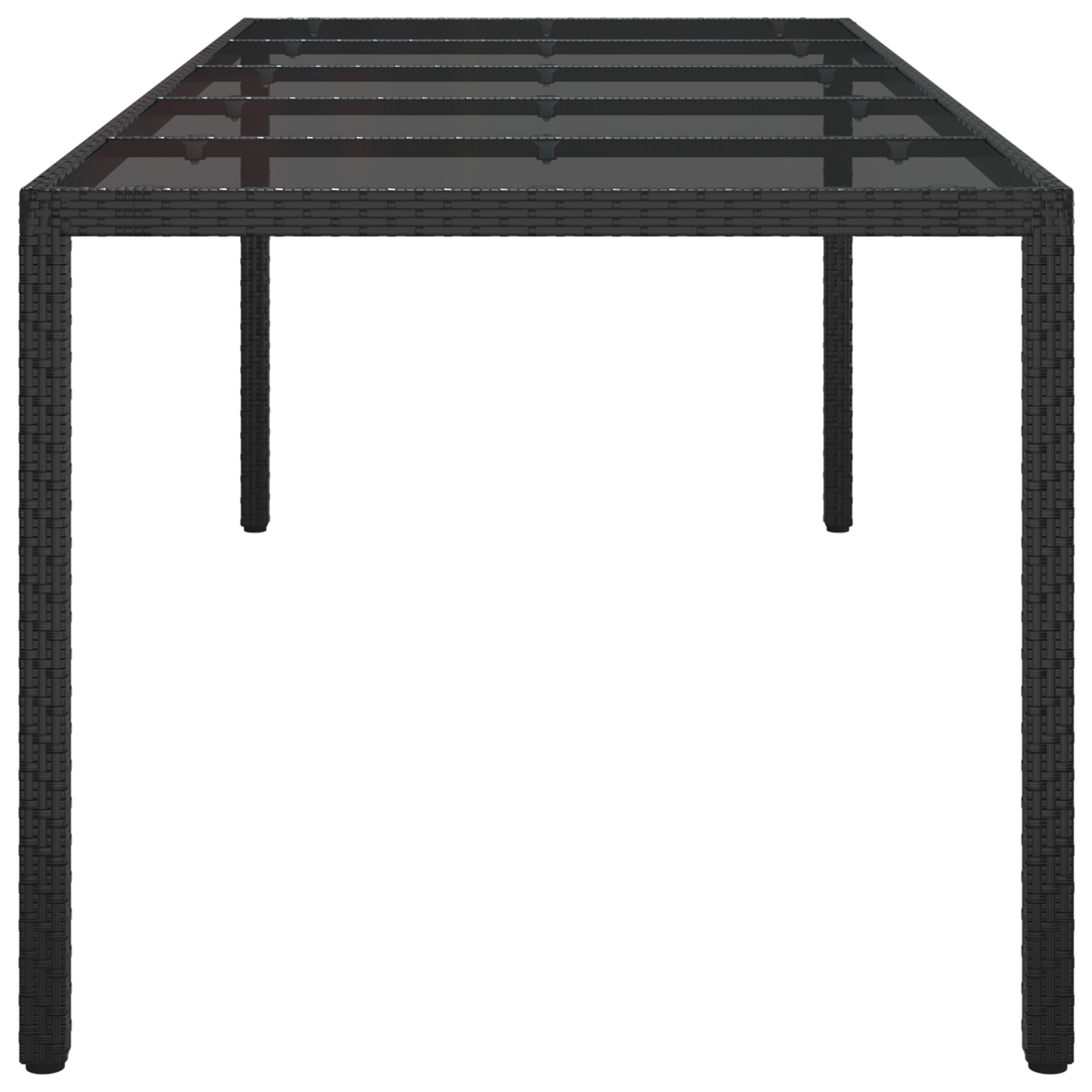 Garden Dining Table Black 250x100x75 cm Poly Rattan - Image 4