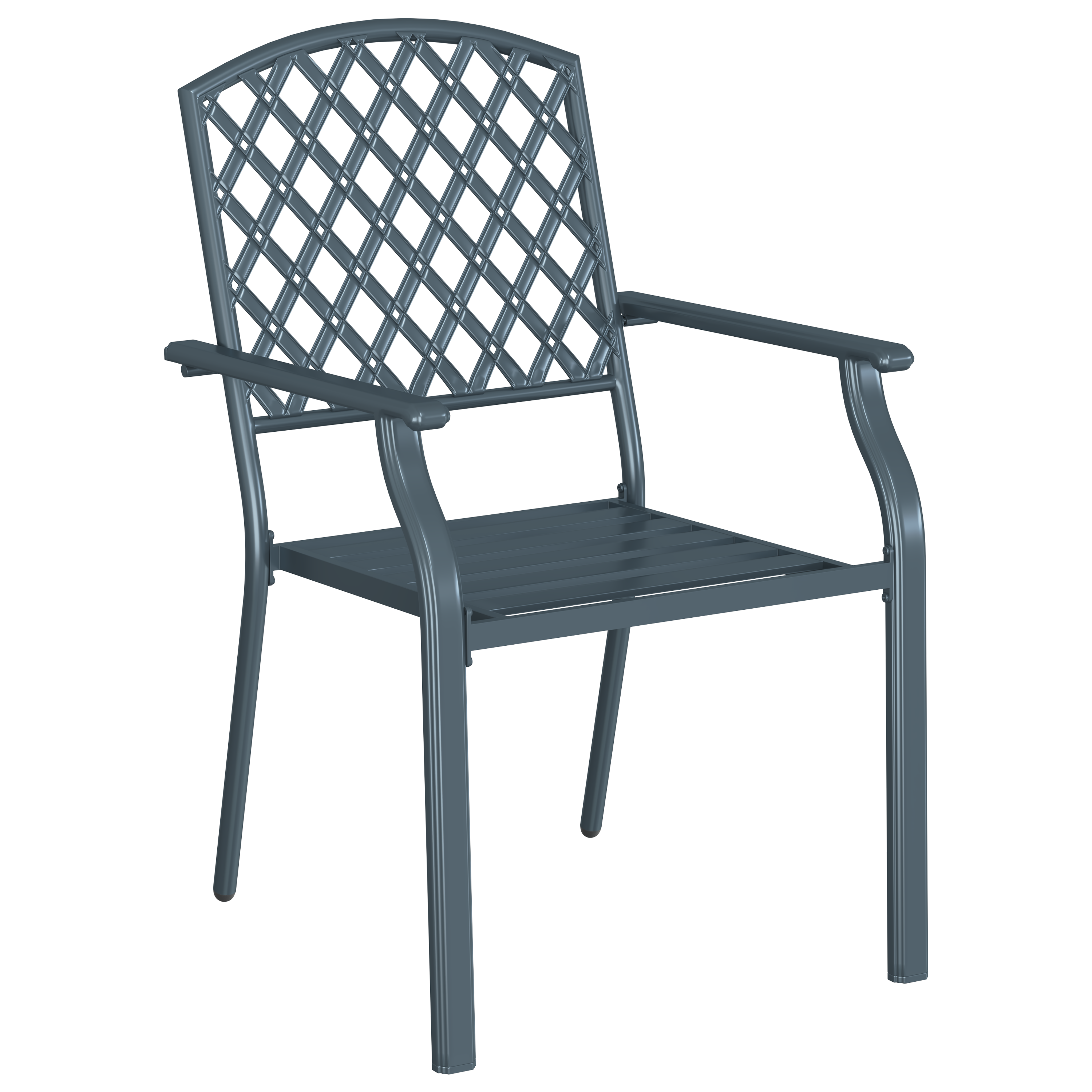 Garden Chairs 2 pcs Stackable Anthracite Steel - Image 4