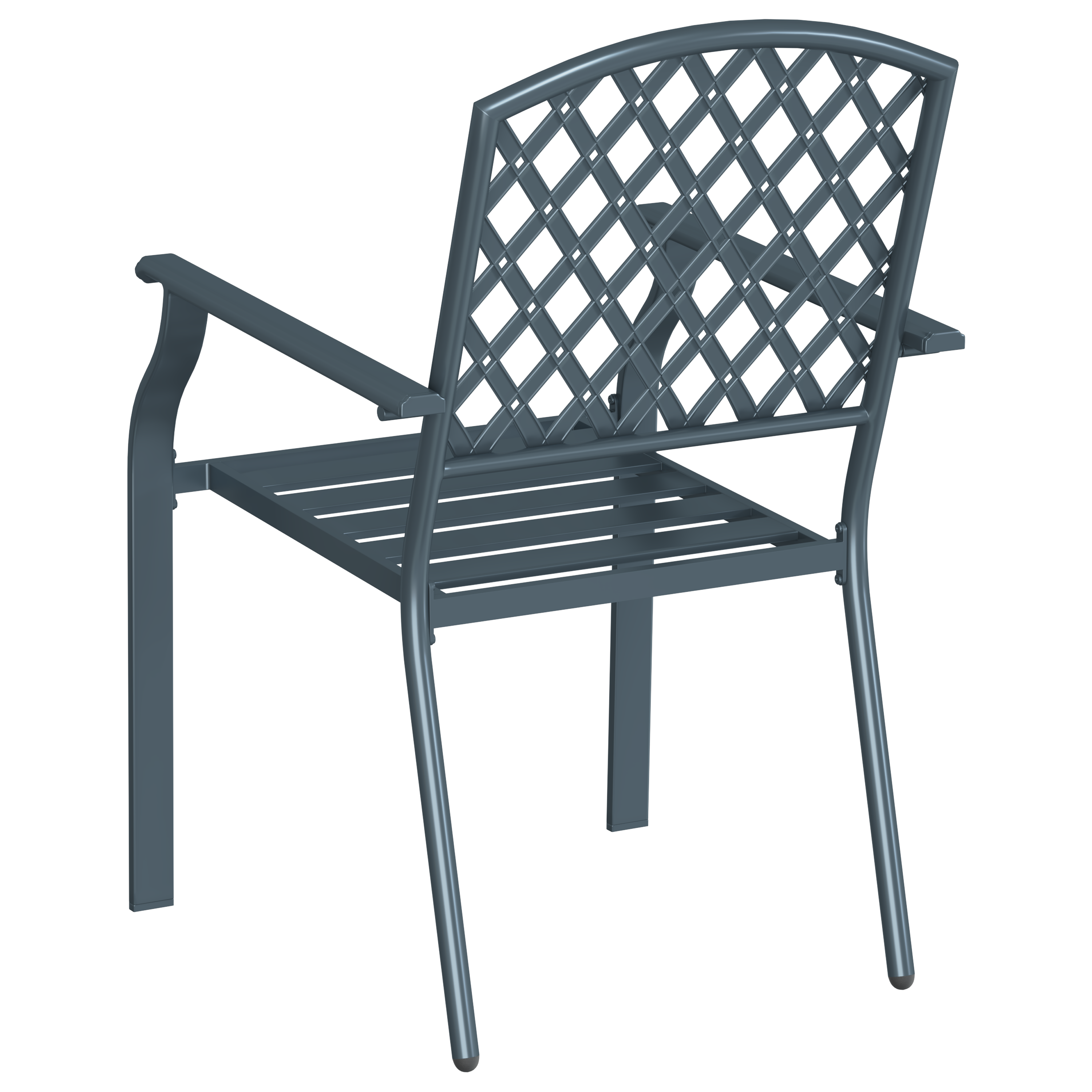 Garden Chairs 4 pcs Stackable Anthracite Steel - Image 7