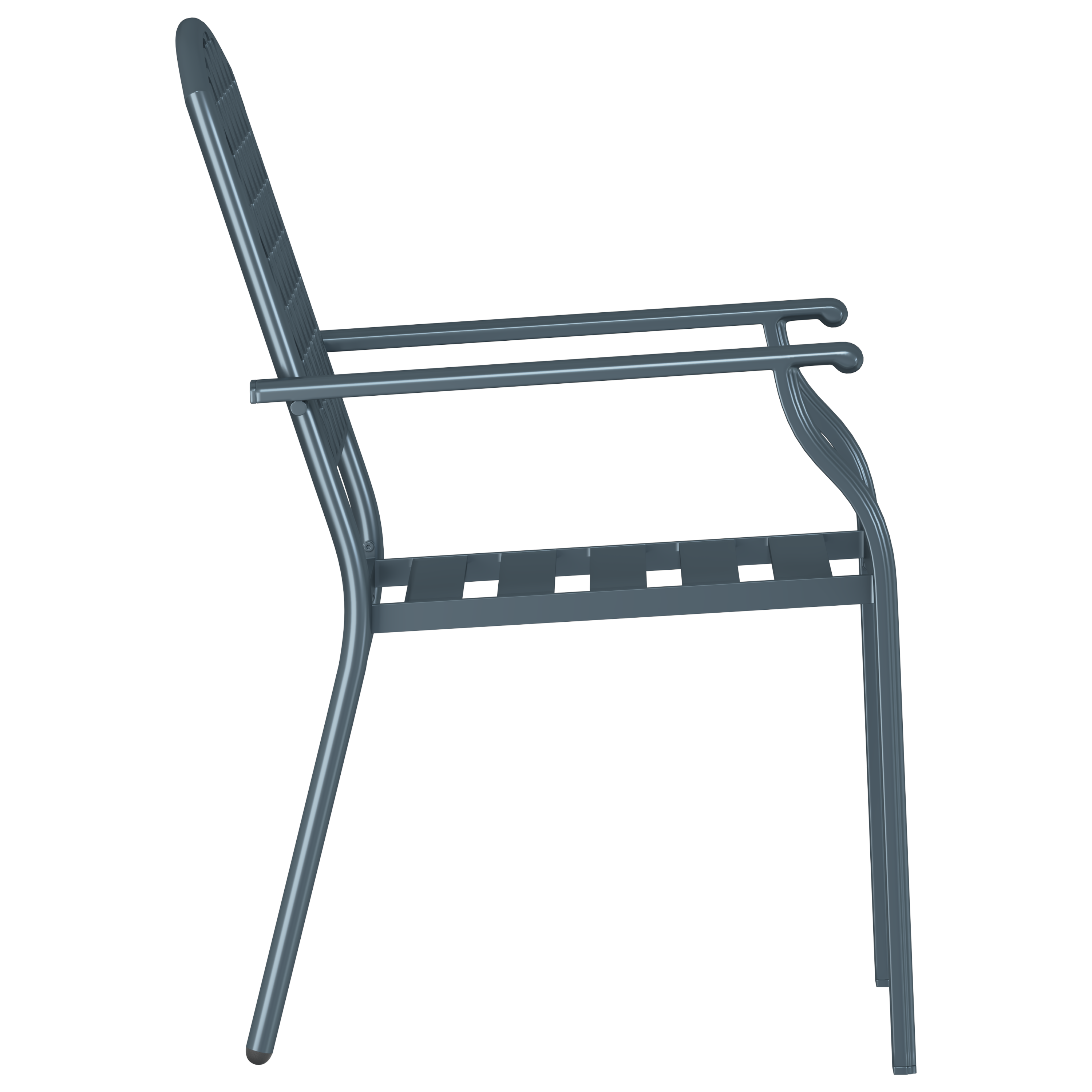 Garden Chairs 4 pcs Stackable Anthracite Steel - Image 6