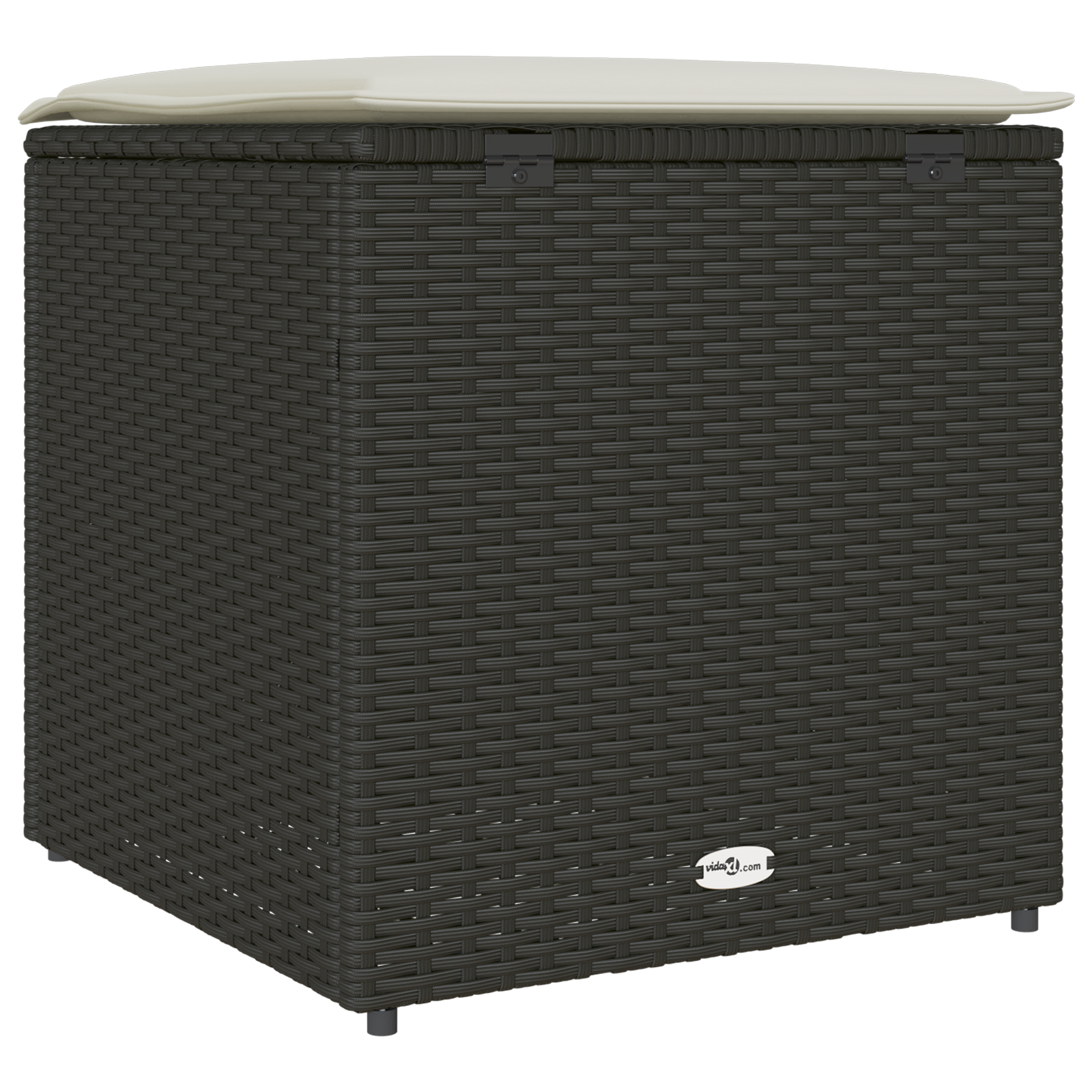 lauko saugojimo dėžė Juoda ir kreminė Ratanas, poliesteris 80 cm - Image 7