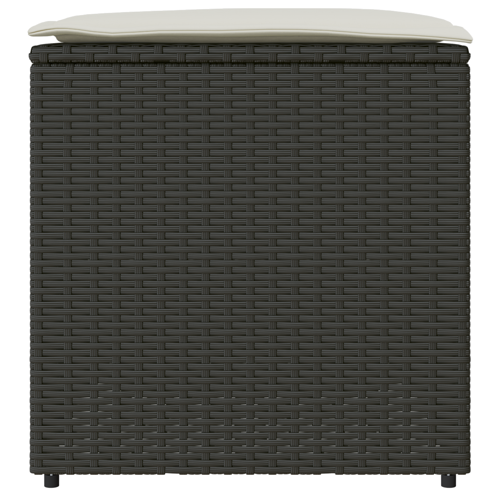 lauko saugojimo dėžė Juoda ir kreminė Ratanas, poliesteris 80 cm - Image 5