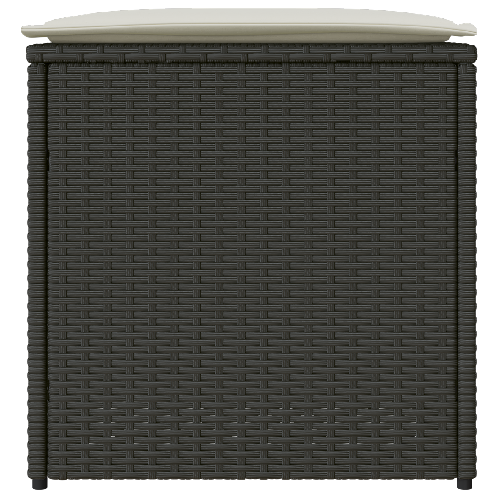 lauko saugojimo dėžė Juoda ir kreminė Ratanas, poliesteris 80 cm - Image 6