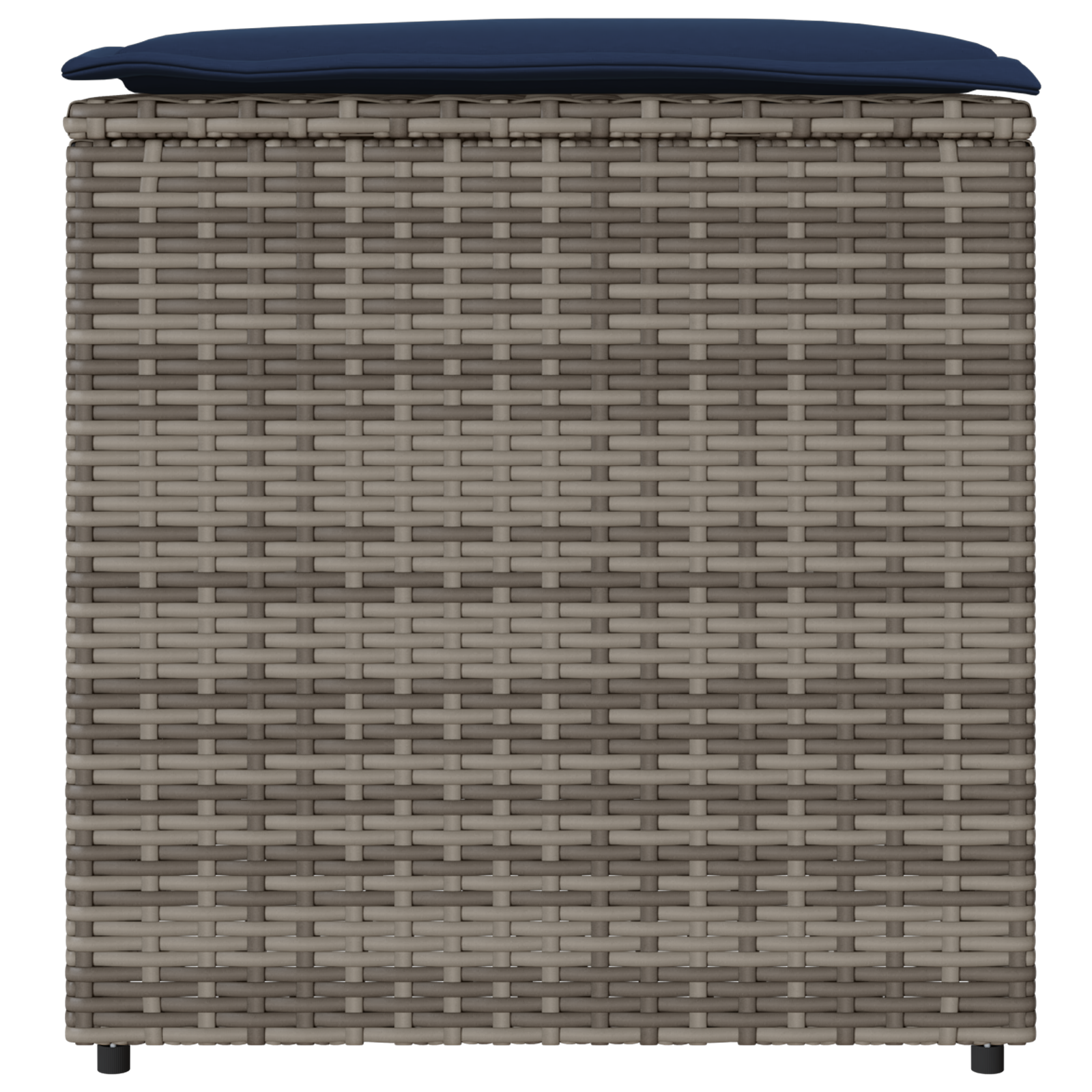 Aufbewahrungsbox Grau und Marineblau Rattan und Polsterstoff Mittel - gartenmoebel-boxen - Your Garden Eden