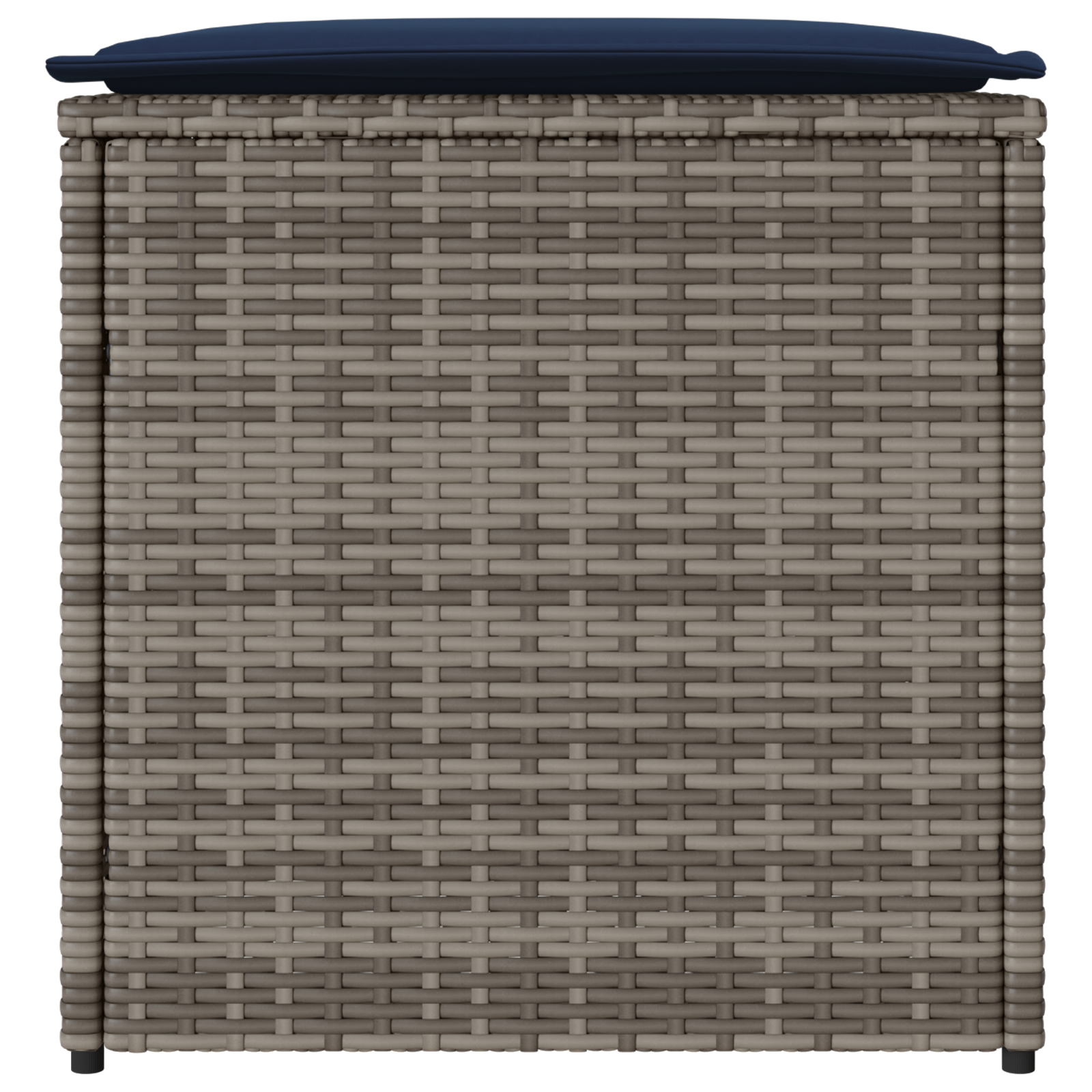 Aufbewahrungsbox Grau und Marineblau Rattan und Polsterstoff Mittel - gartenmoebel-boxen - Your Garden Eden