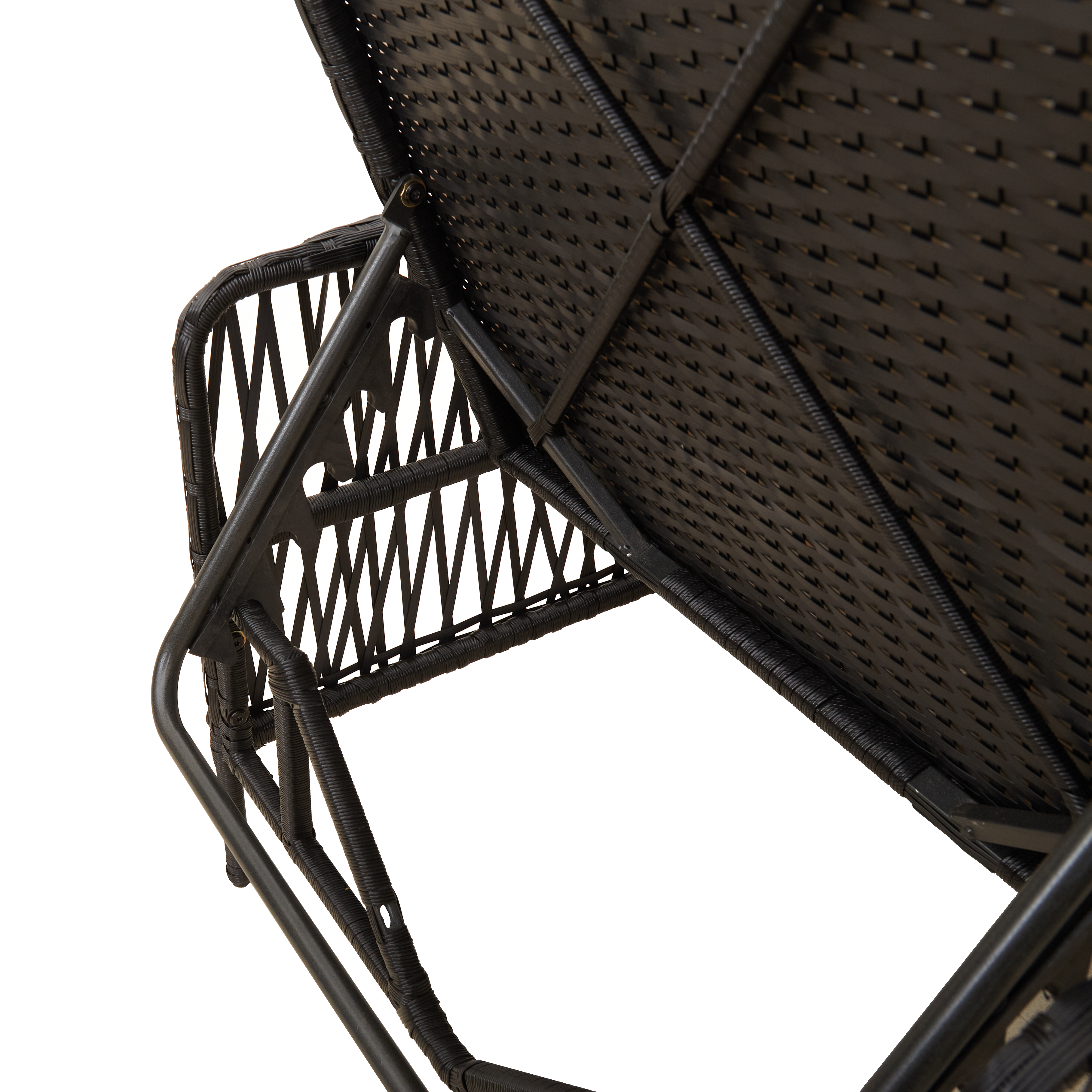 Sonnenliege Schwarz und Creme PE-Rattan 157 x 55 x 92 cm - Gartenmöbel - Your Garden Eden