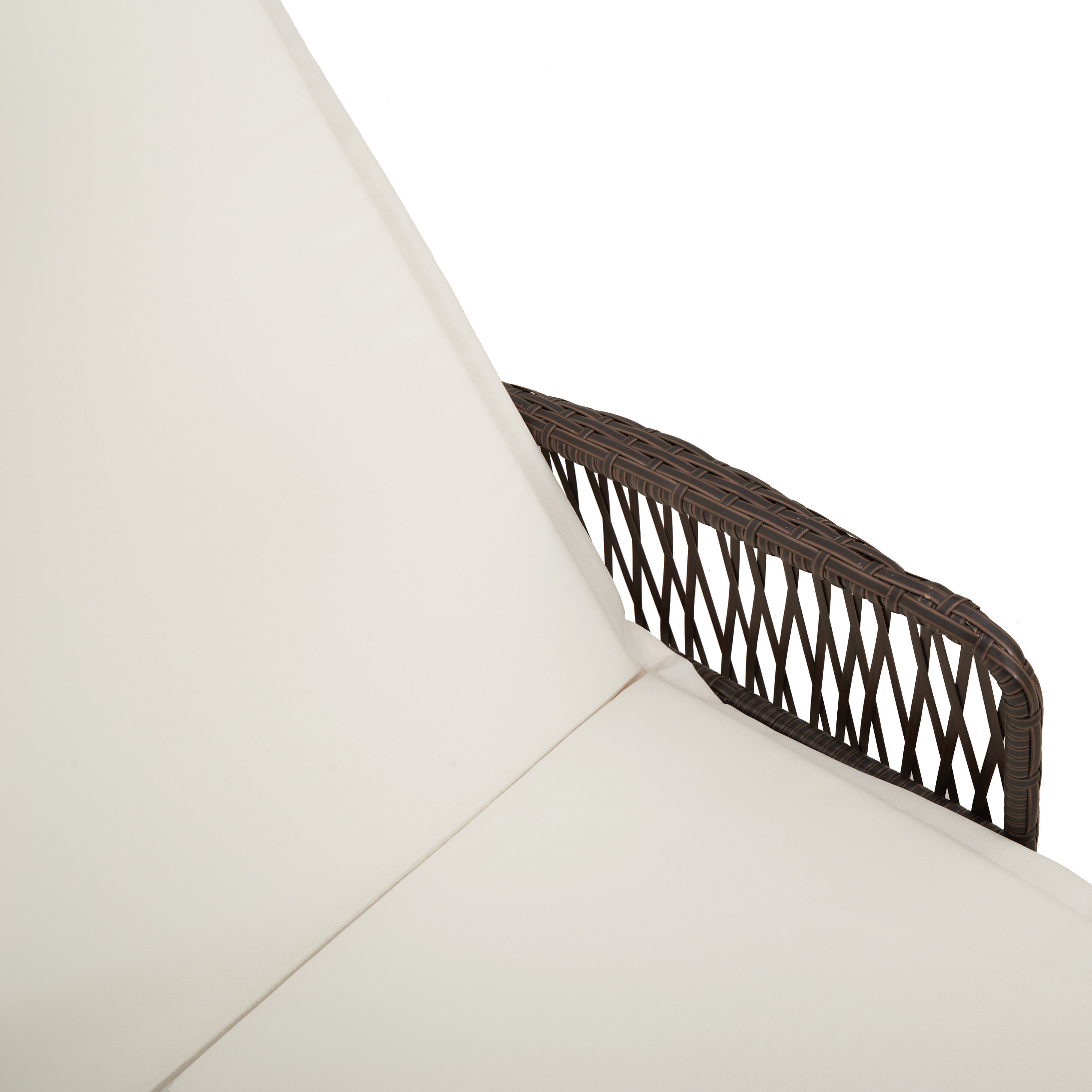 Sonnenliege Braun und creme weiß PE Rattan 157 x 55 x 92 cm - Gartenmöbel - Your Garden Eden