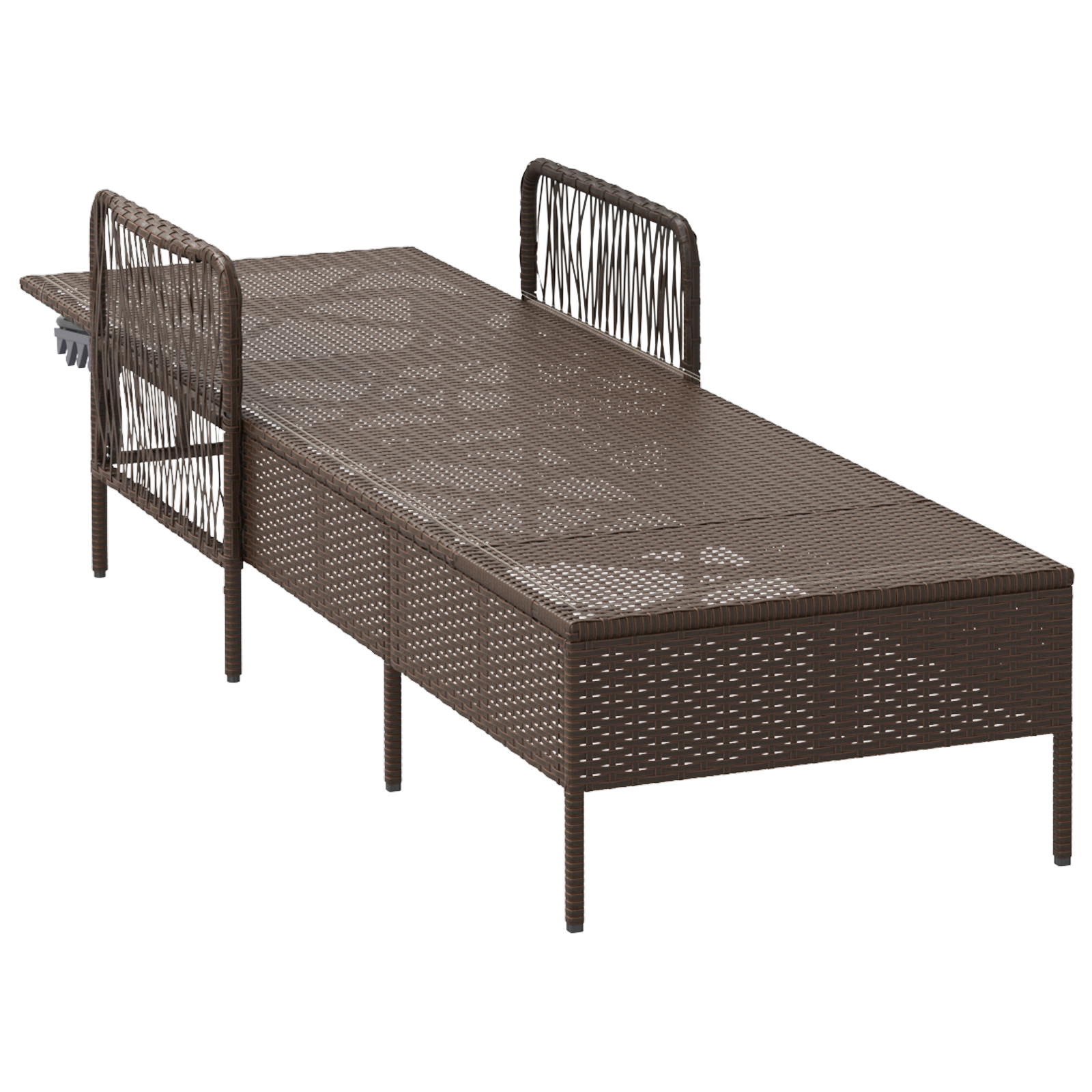 Sonnenliege Braun und creme weiß PE Rattan 157 x 55 x 92 cm - Gartenmöbel - Your Garden Eden