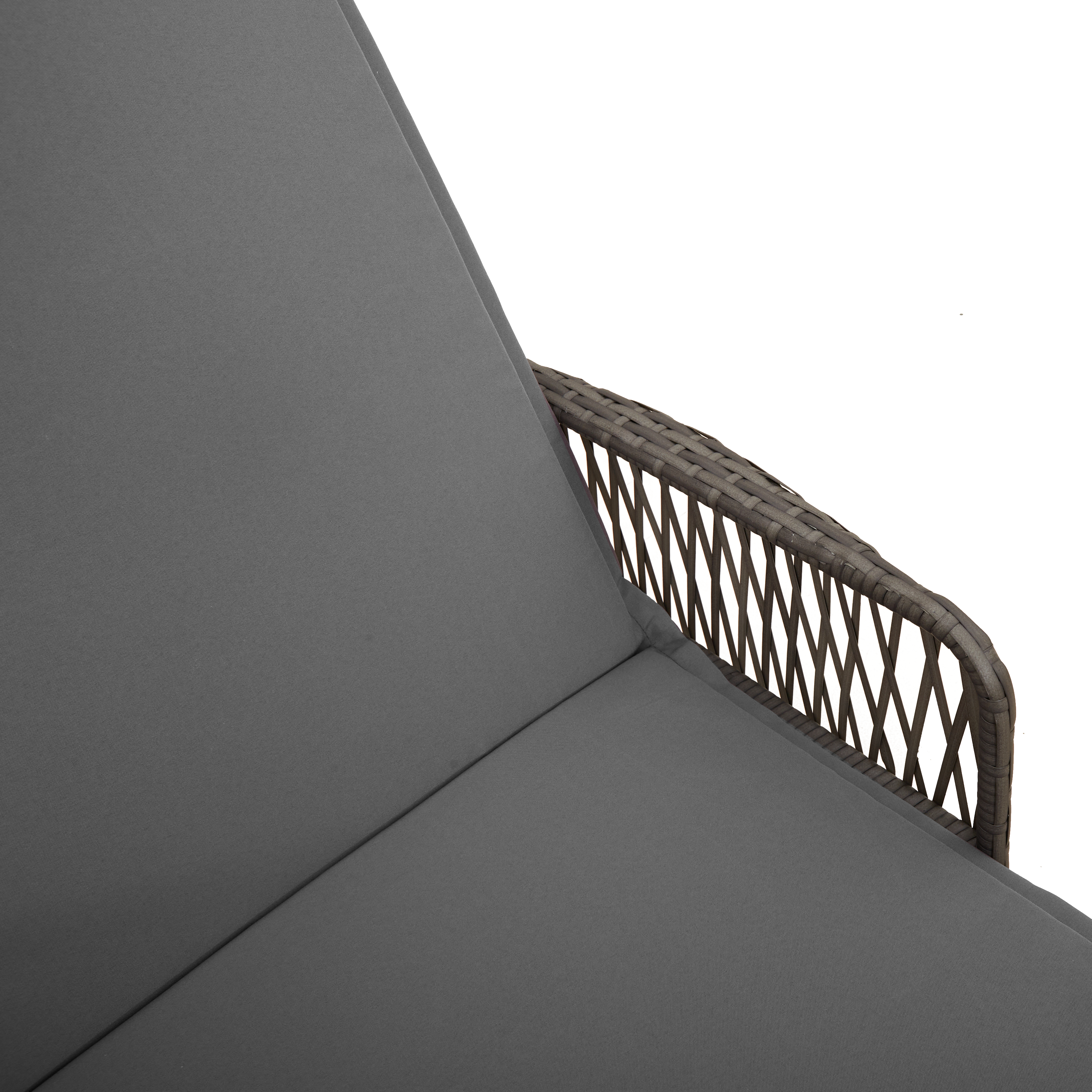 Sonnenliege Grau und Dunkelgrau PE Rattan 157 x 55 x 92 cm - Gartenmöbel - Your Garden Eden