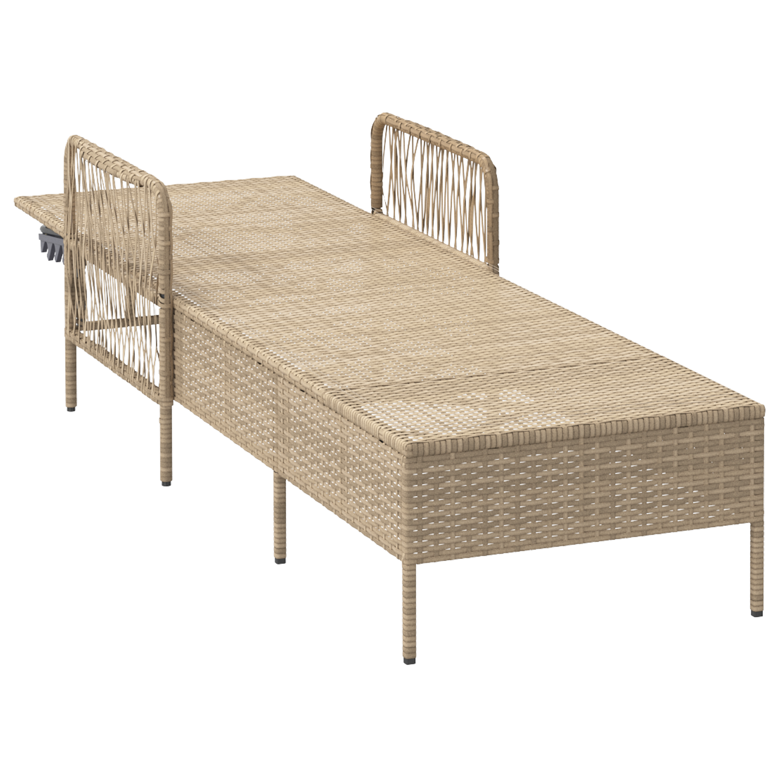 Sonnenliege Beige und cremeweiß PE Rattan 157 x 55 x 92 cm - Gartenmöbel - Your Garden Eden