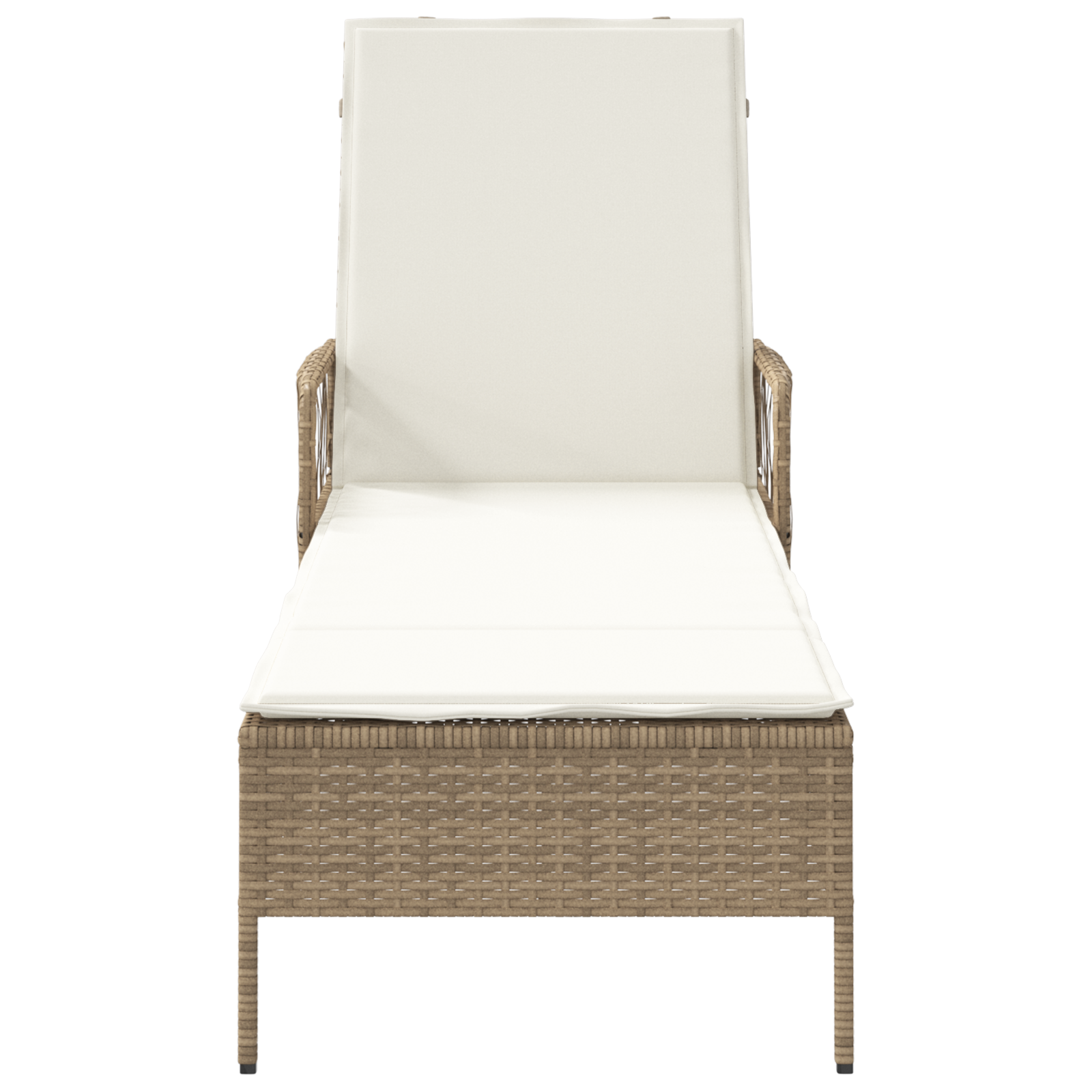 Sonnenliege Beige und cremeweiß PE Rattan 157 x 55 x 92 cm - Gartenmöbel - Your Garden Eden