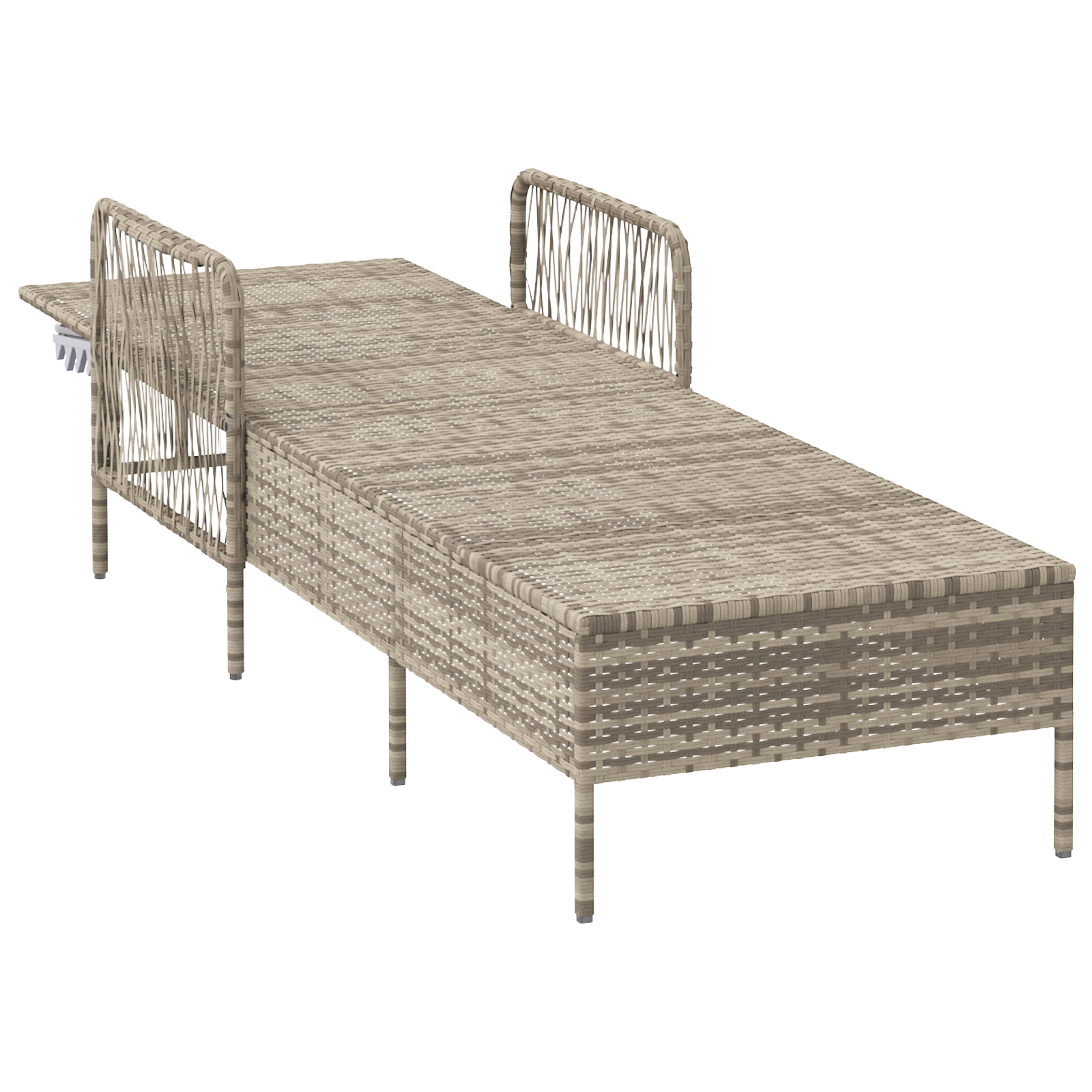 Sonnenliege Hellgrau PE Rattan 157 x 55 x 92 cm Faltbar - Gartenmöbel - Your Garden Eden