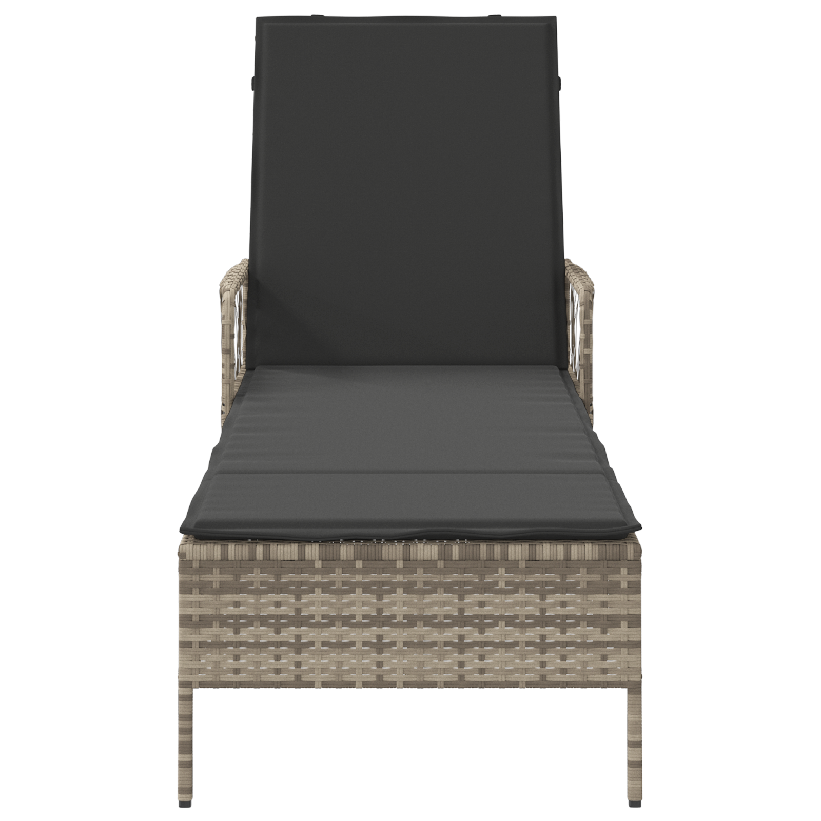 Sonnenliege Hellgrau PE Rattan 157 x 55 x 92 cm Faltbar - Gartenmöbel - Your Garden Eden