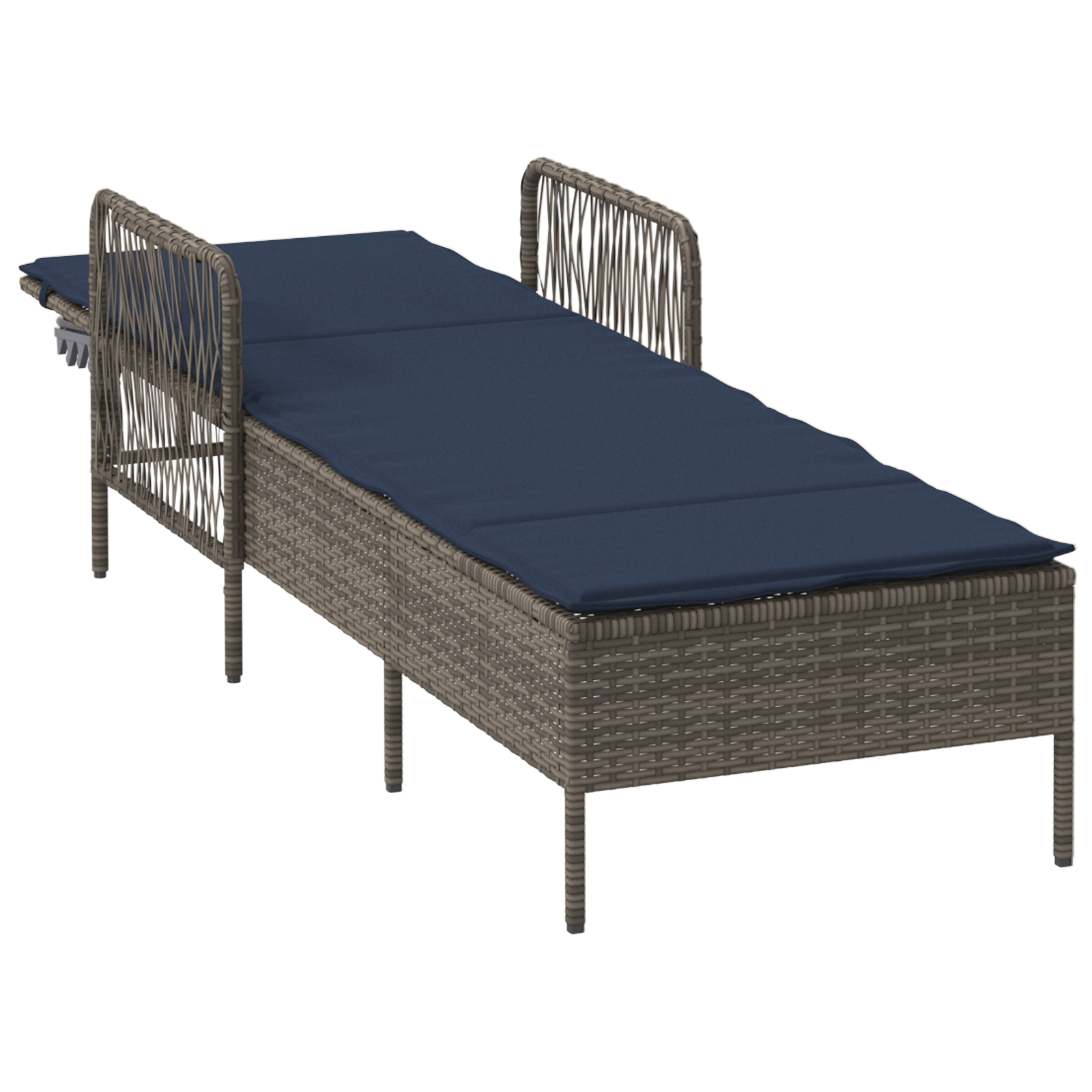 Sonnenliege Grau PE Rattan 157 x 55 x 92 cm Faltbar Sonnenliege - Gartenmöbel - Your Garden Eden