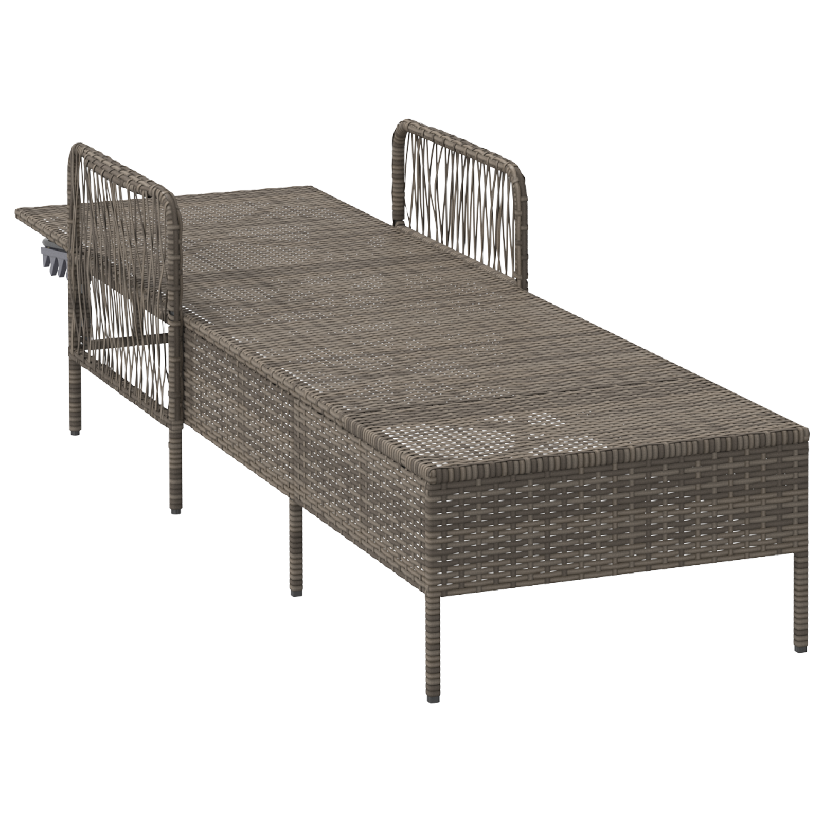 Sonnenliege Grau PE Rattan 157 x 55 x 92 cm Faltbar Sonnenliege - Gartenmöbel - Your Garden Eden