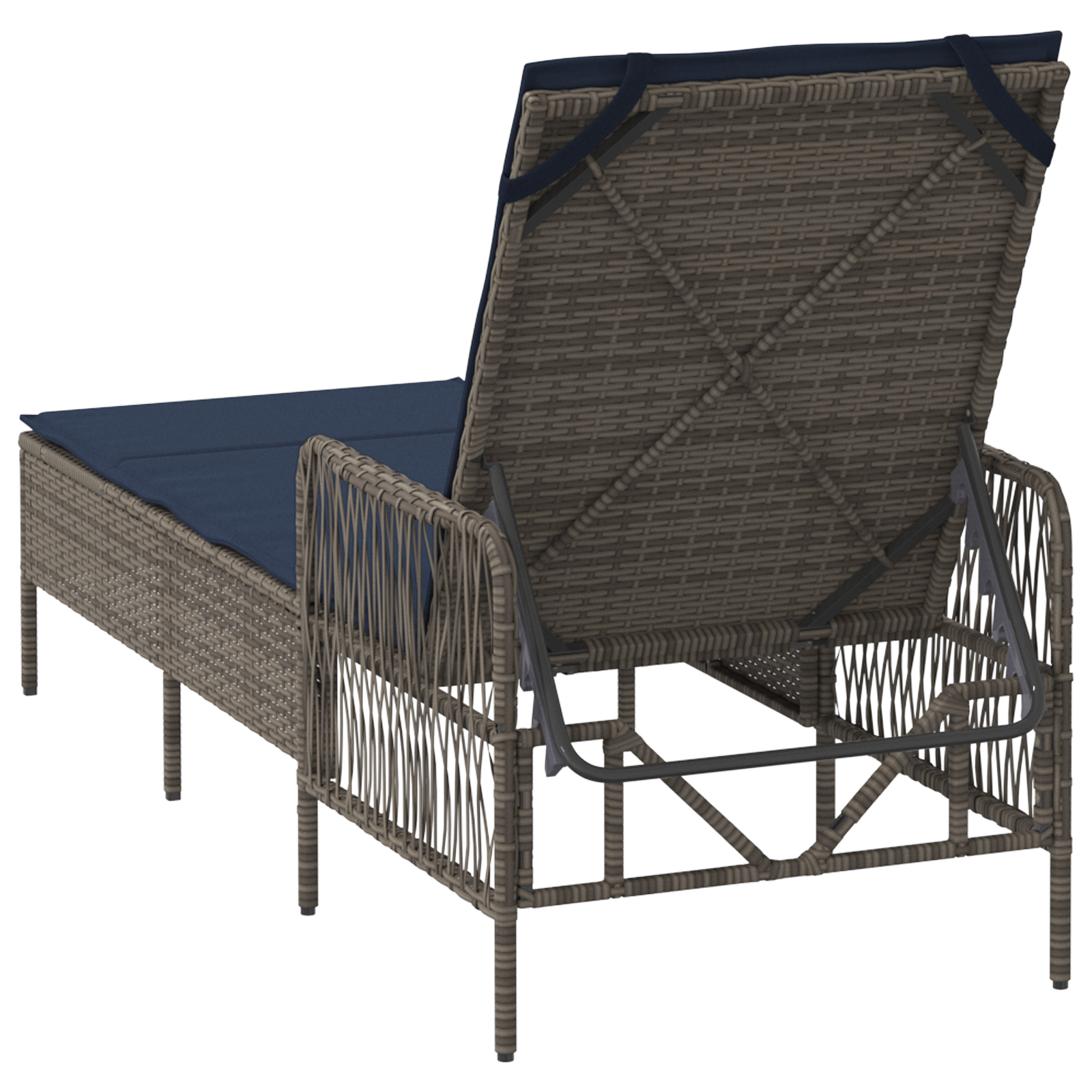 Sonnenliege Grau PE Rattan 157 x 55 x 92 cm Faltbar Sonnenliege - Gartenmöbel - Your Garden Eden