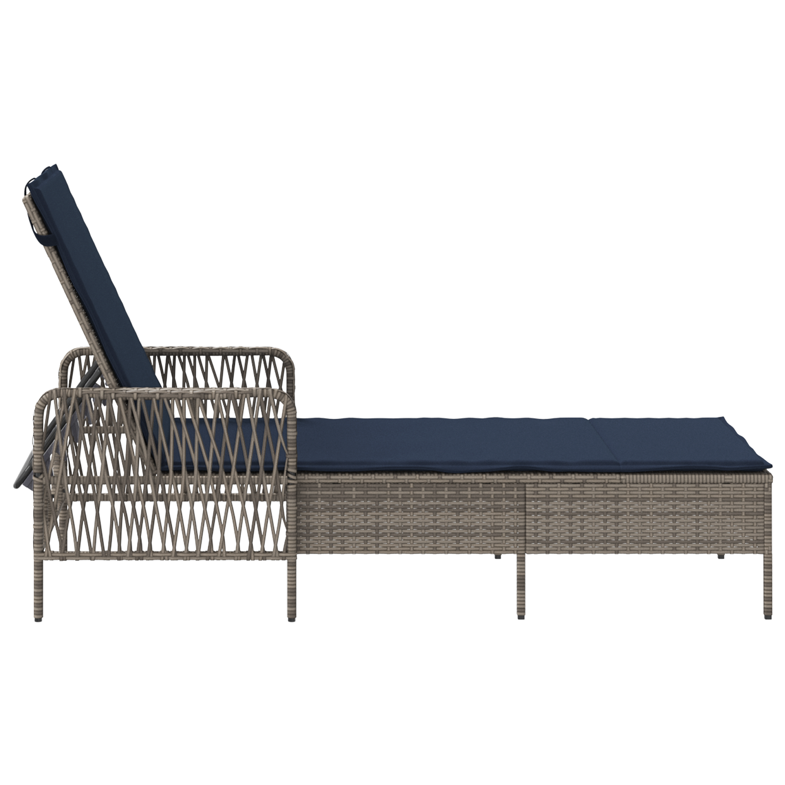 Sonnenliege Grau PE Rattan 157 x 55 x 92 cm Faltbar Sonnenliege - Gartenmöbel - Your Garden Eden