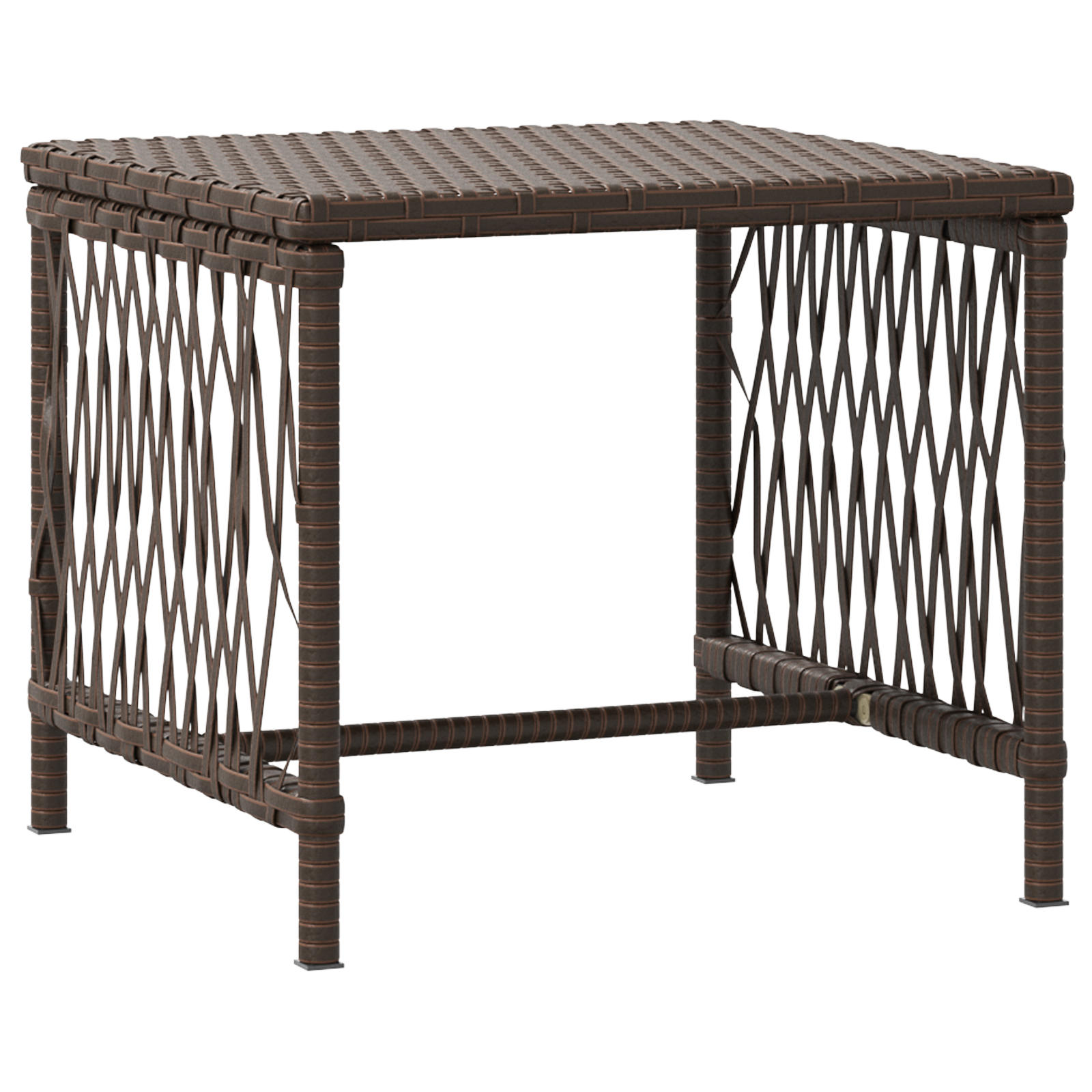 Sonnenliege Set 3-teilig Braun und cremeweiß PE Rattan, Metall - Gartenmöbel - Your Garden Eden